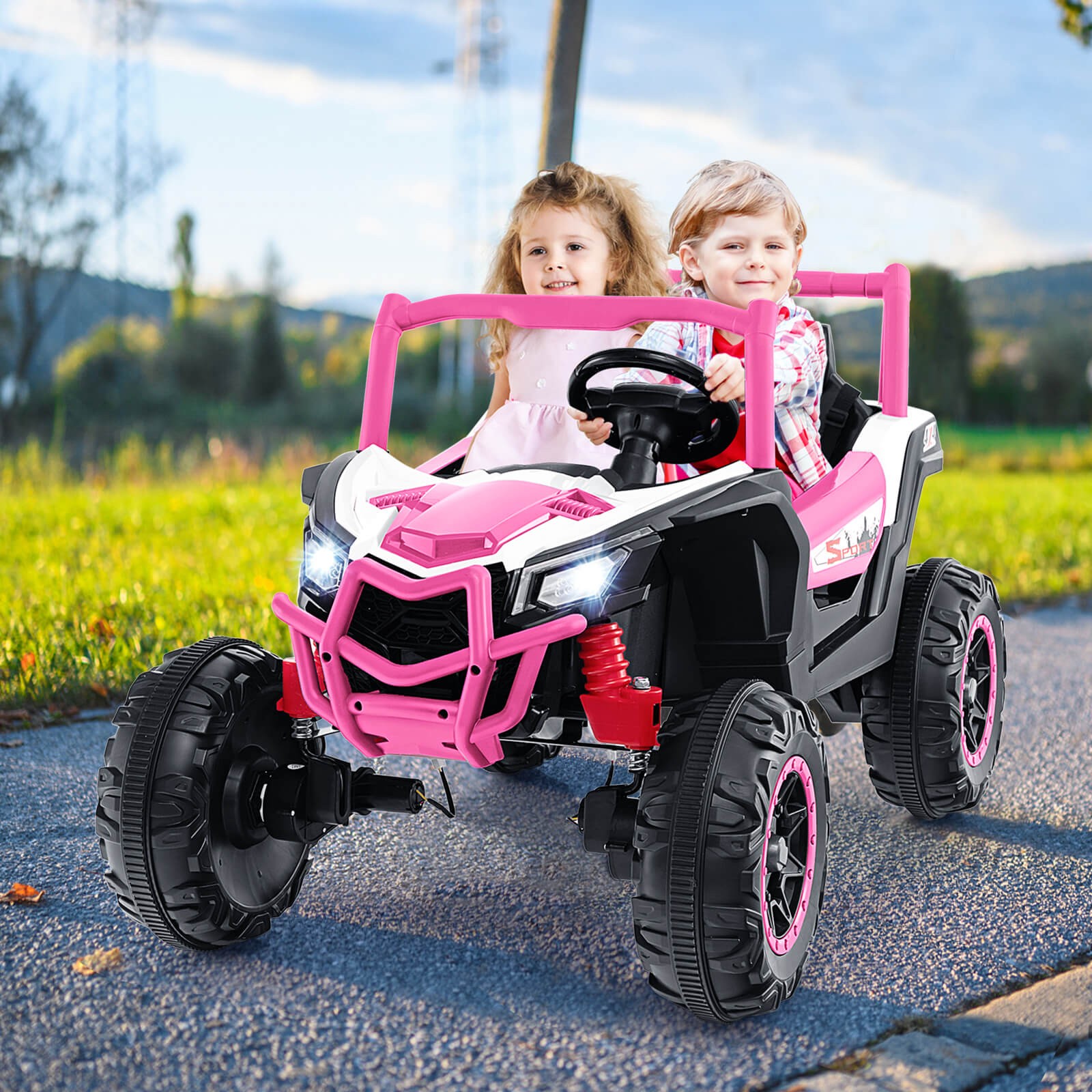24V Kids Ride on UTV w/ 4 x 100W Powerful Engine Remote Control High/Low Speed