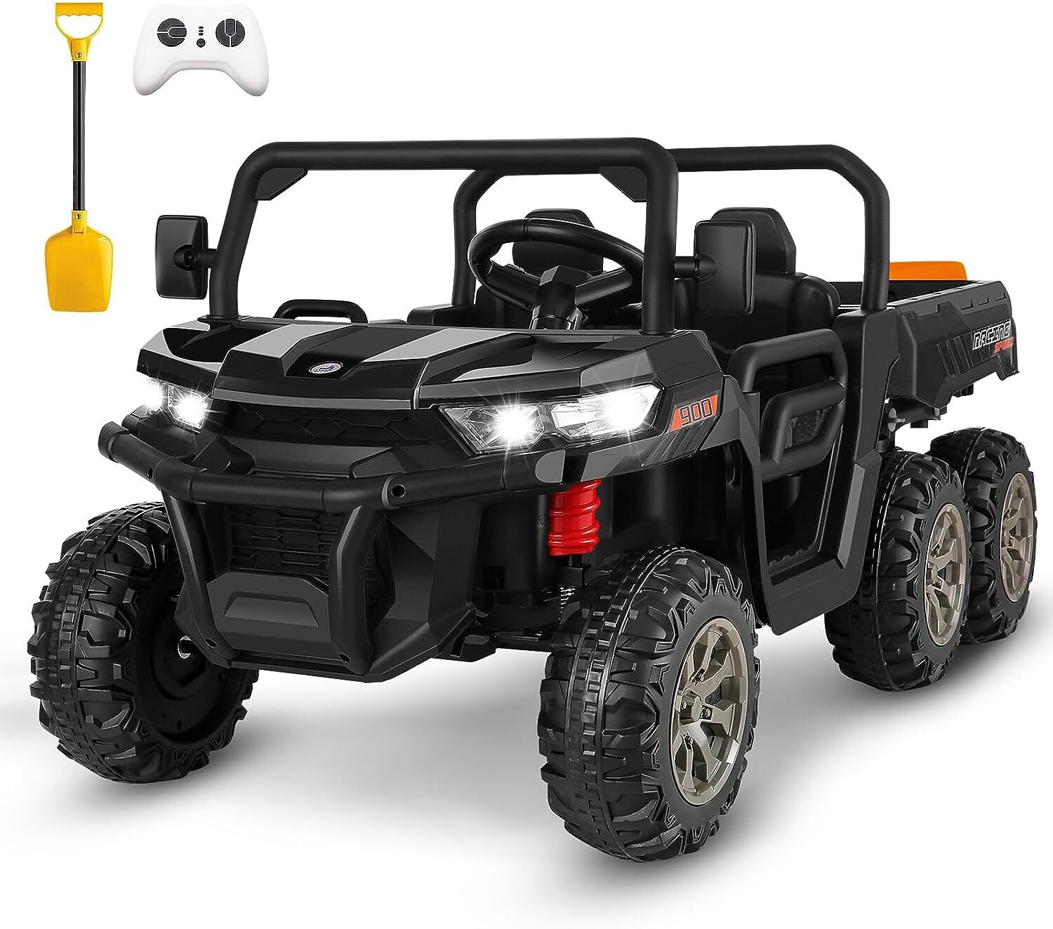 24V Ride On Dump Truck 4WD Battery Powered 6 Wheeler UTV with Remote Control LED
