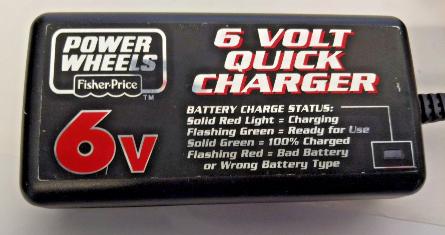 Genuine Power Wheels 6 Volt Quick Charger Type A Part #00801-1484 Red