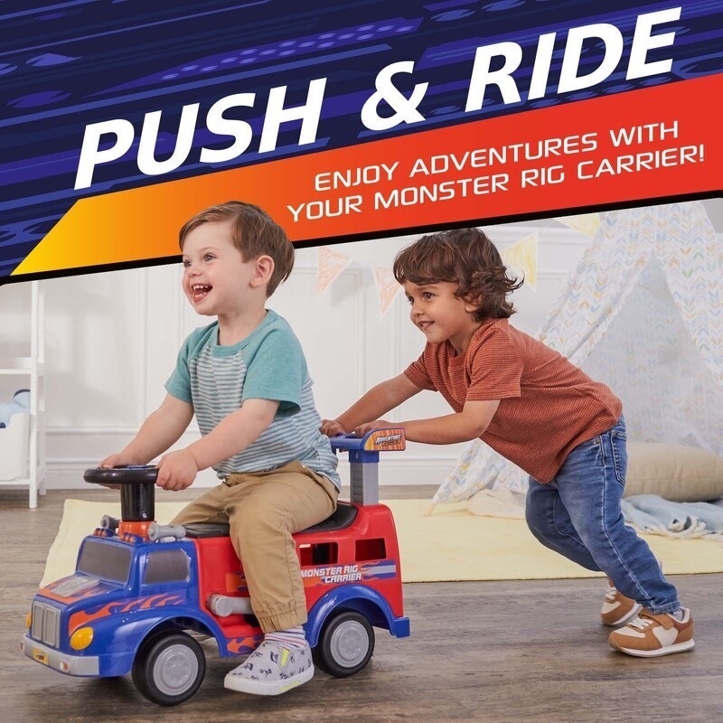 Ride On Toy Monster Rig Carrier Kids 1-3 Years Interactive Fun Unisex 44lbs New