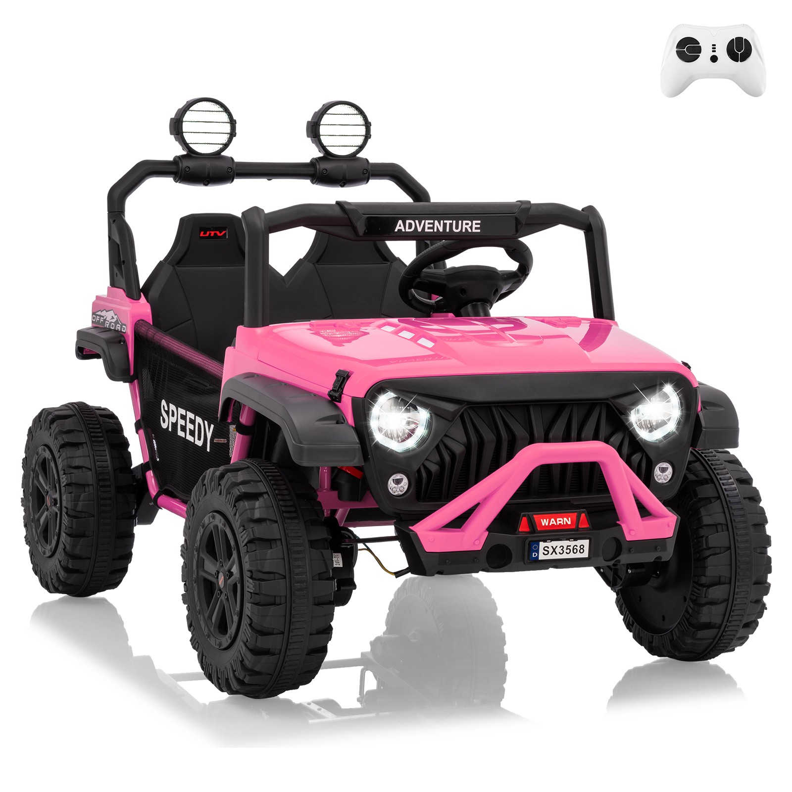 24V 2Seater 4WD Kids Ride On Truck Remote Suspension LED Dual Storage Music