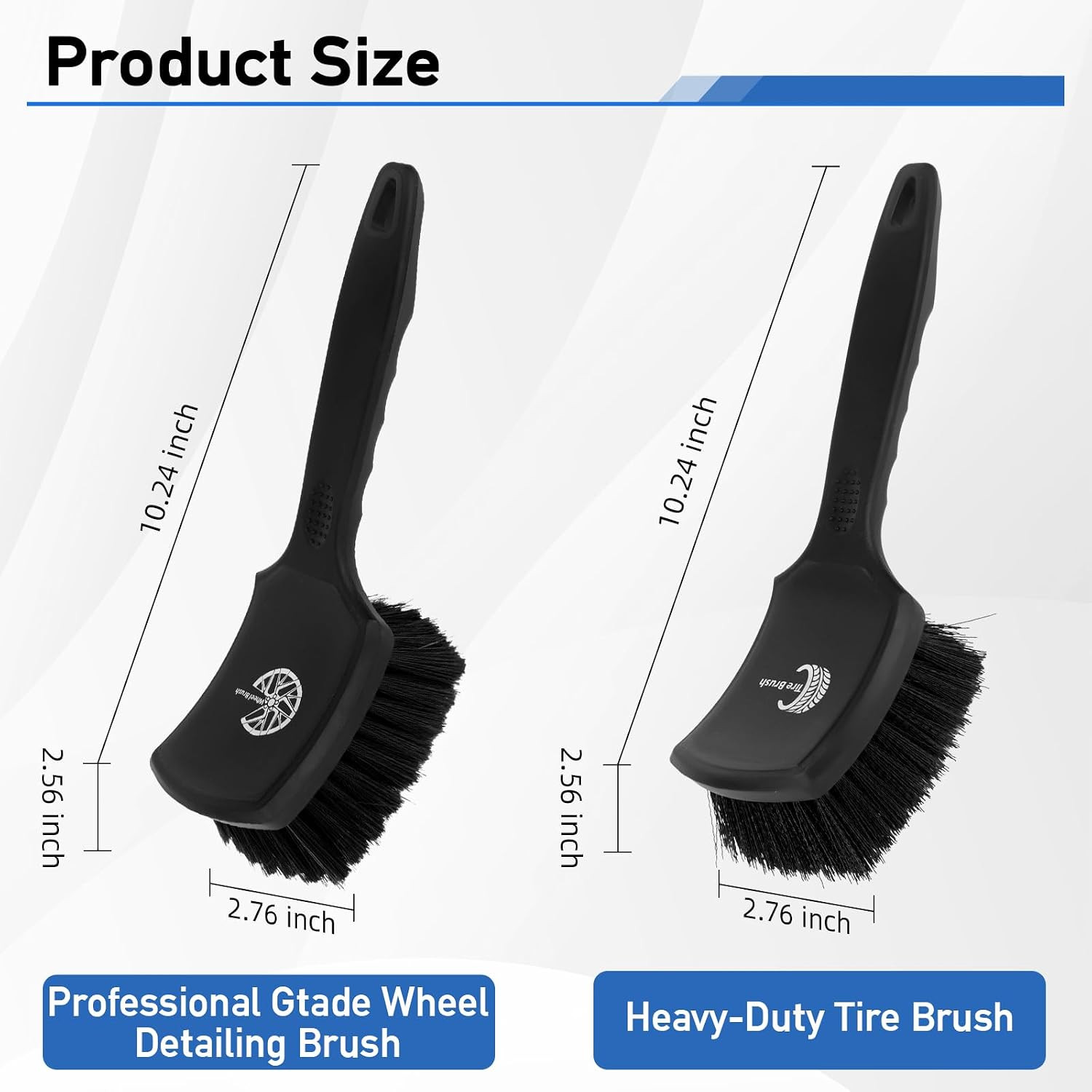 2Pack Car Wheel & Tire Detailing Brush Set,Stiff Bristle Tire Brush for Cleaning