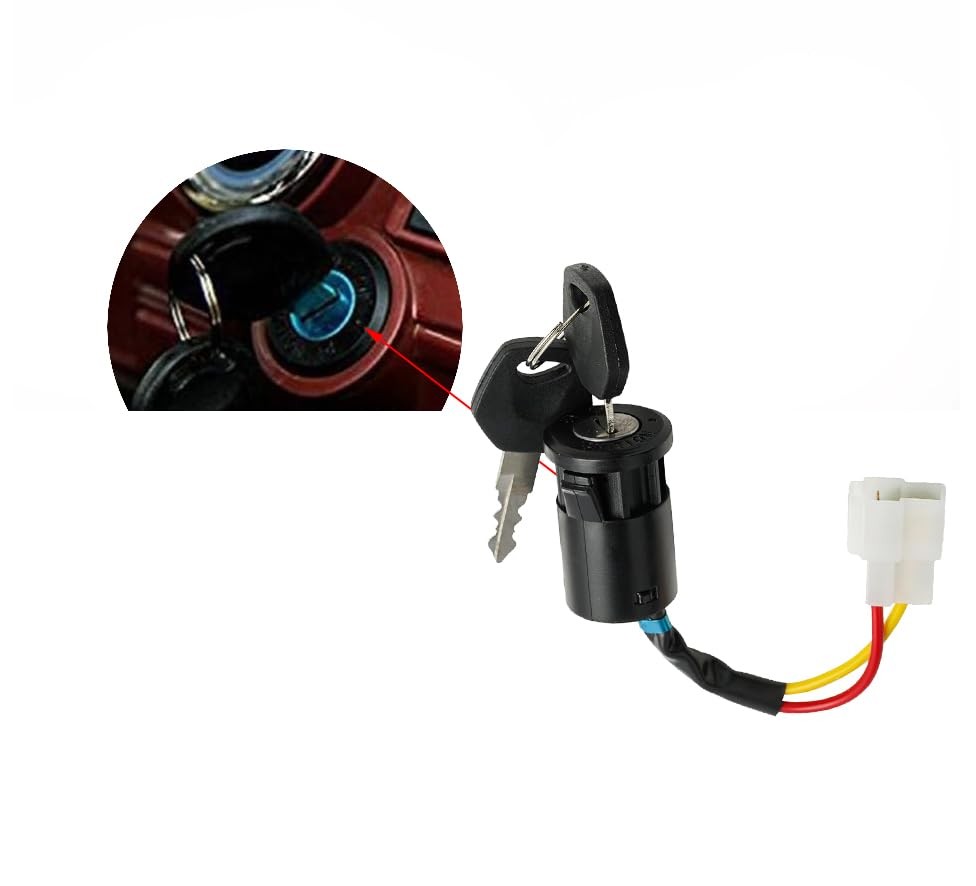 Ignition Key Switch Lock 2 Wire Power Start Switch Starter Switch with 2 Keys