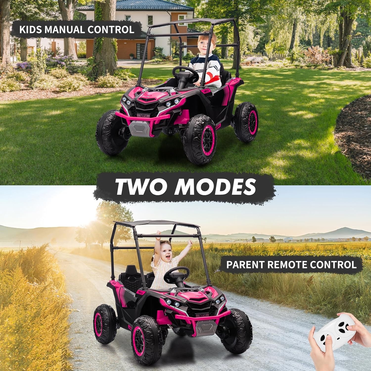 2 Seater Ride On Car Truck 24V Ride On Toys for Kids Electric Vehicle w/Remote