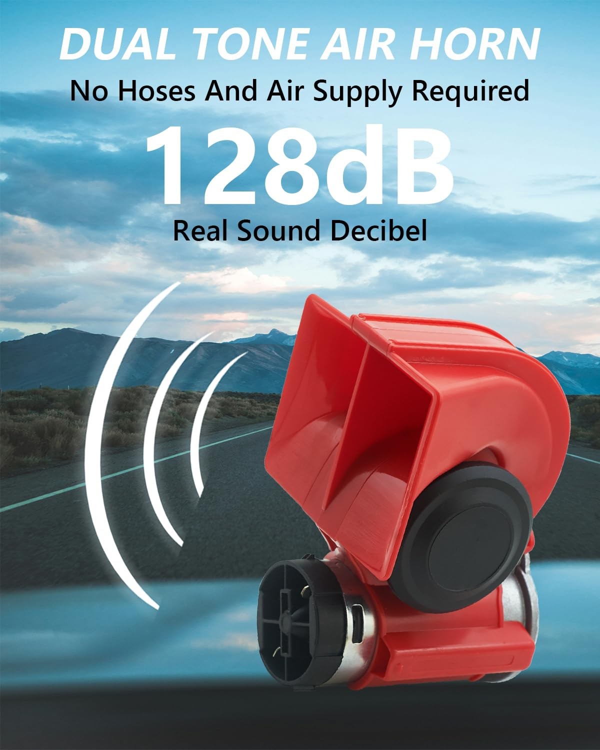 Air Horn 12V Loud Compact Twin Tone Trcuk Horn with Compressor and Relay Harn…