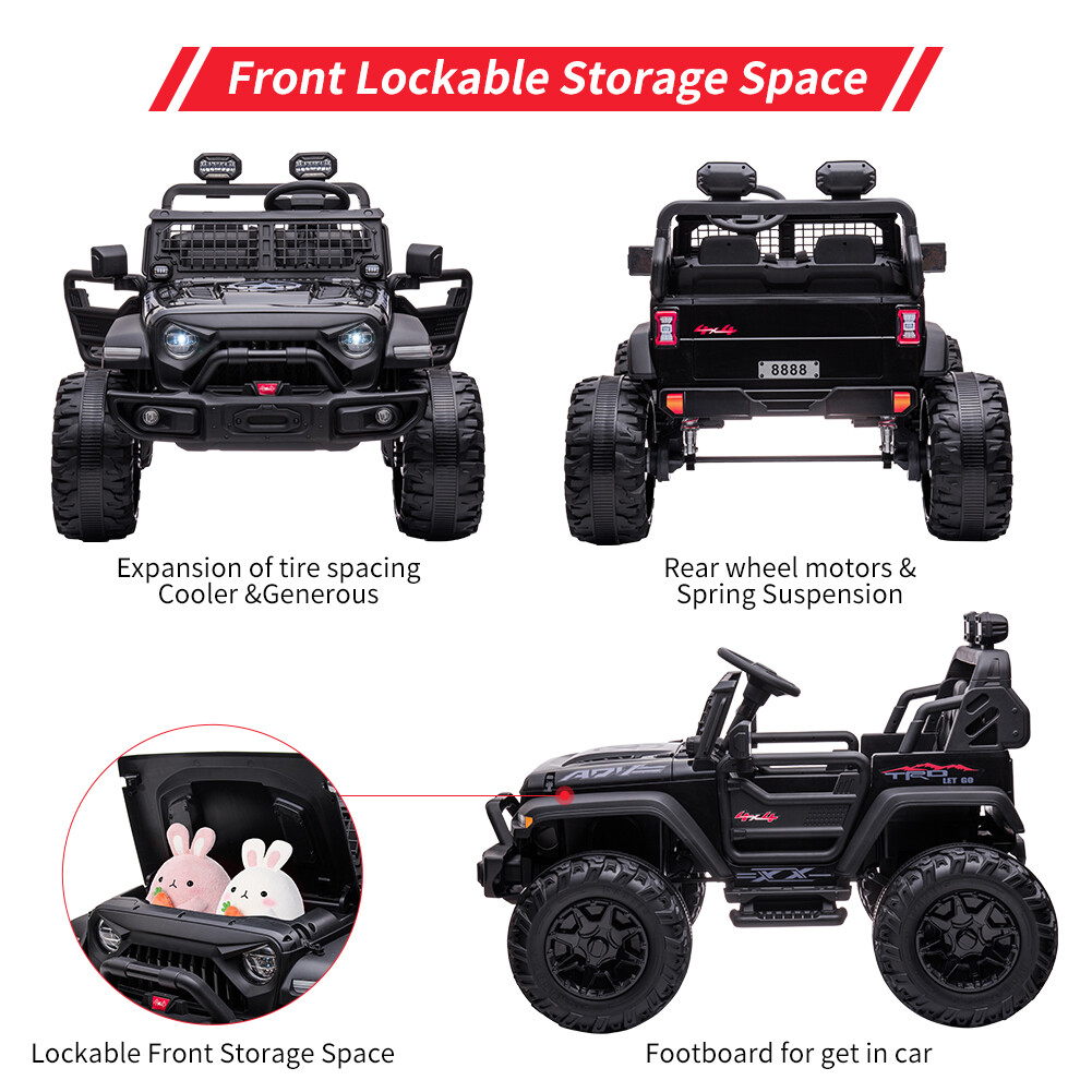 24V Ride On Truck Car Toys Electric Vehicles w/Parent Remote for Kids Xmas Gift