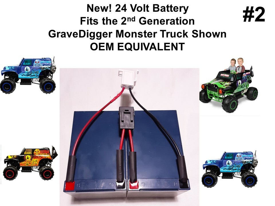 24V VOLT Battery for Power Wheels Toy Gravedigger PLUG AND PLAY VERSION #2