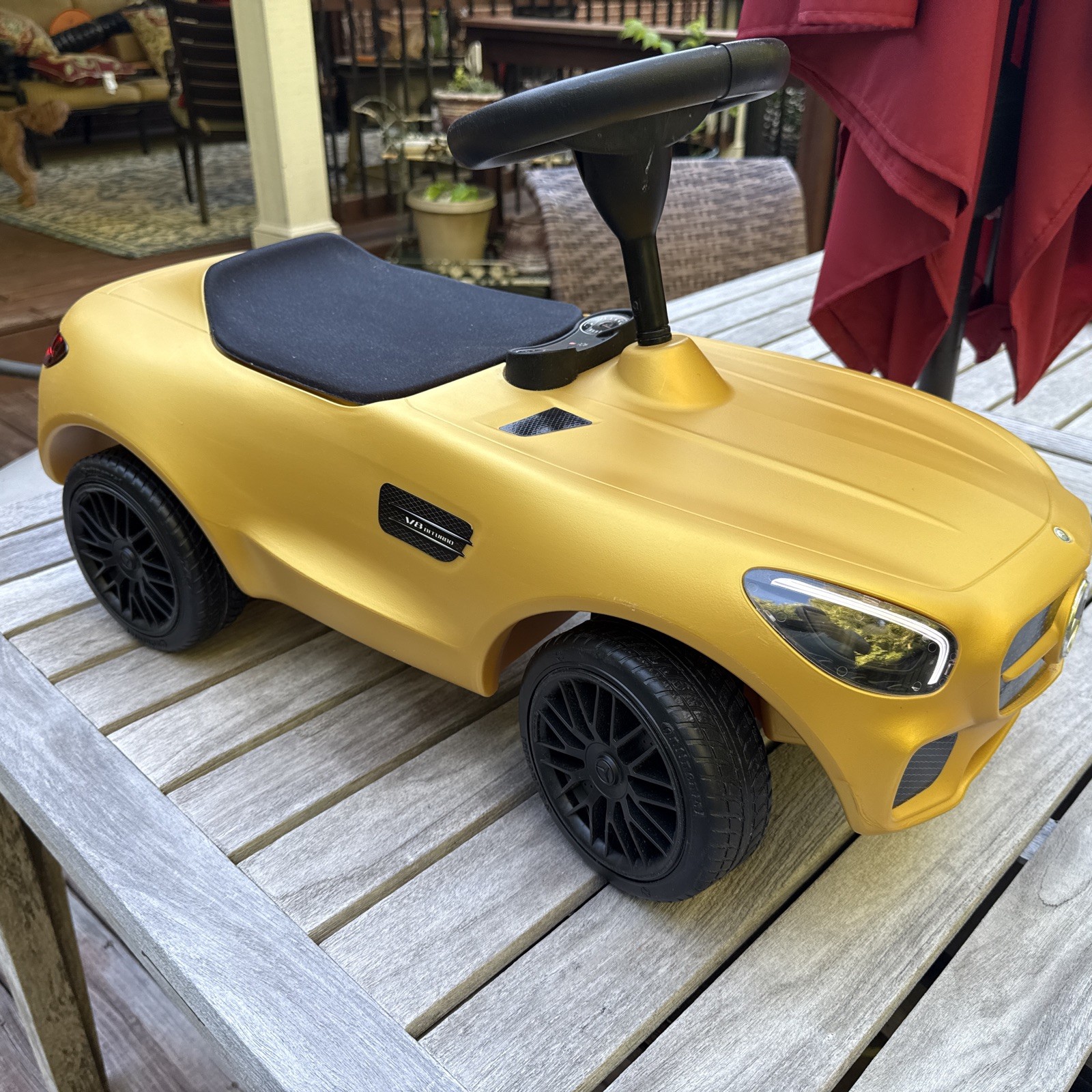 Mercedes-Benz AMG GT Bobby Car Ride-On Toy Car Gold – Genuine Licensed Model