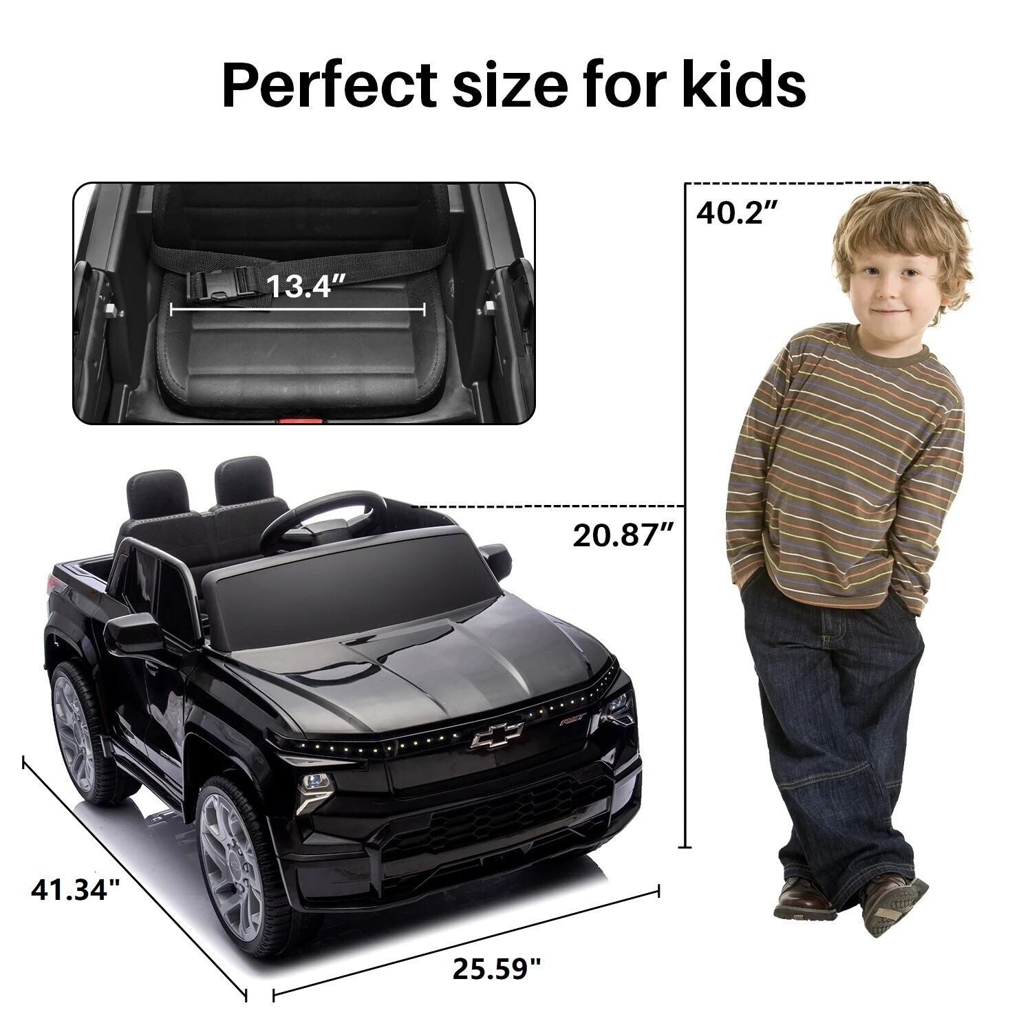 Licensed Chevrolet Silverado Kids Ride on Truck with Remote Electric Car Toy
