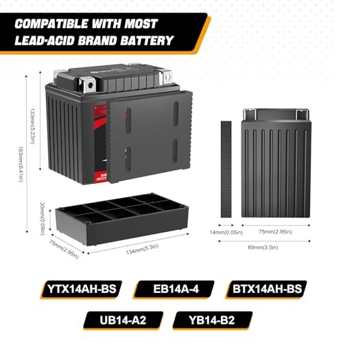Lithium Motorcycle Battery 12V 240A 4Ah Replacement YB9A-A 12V 240A 4Ah[+ – ]