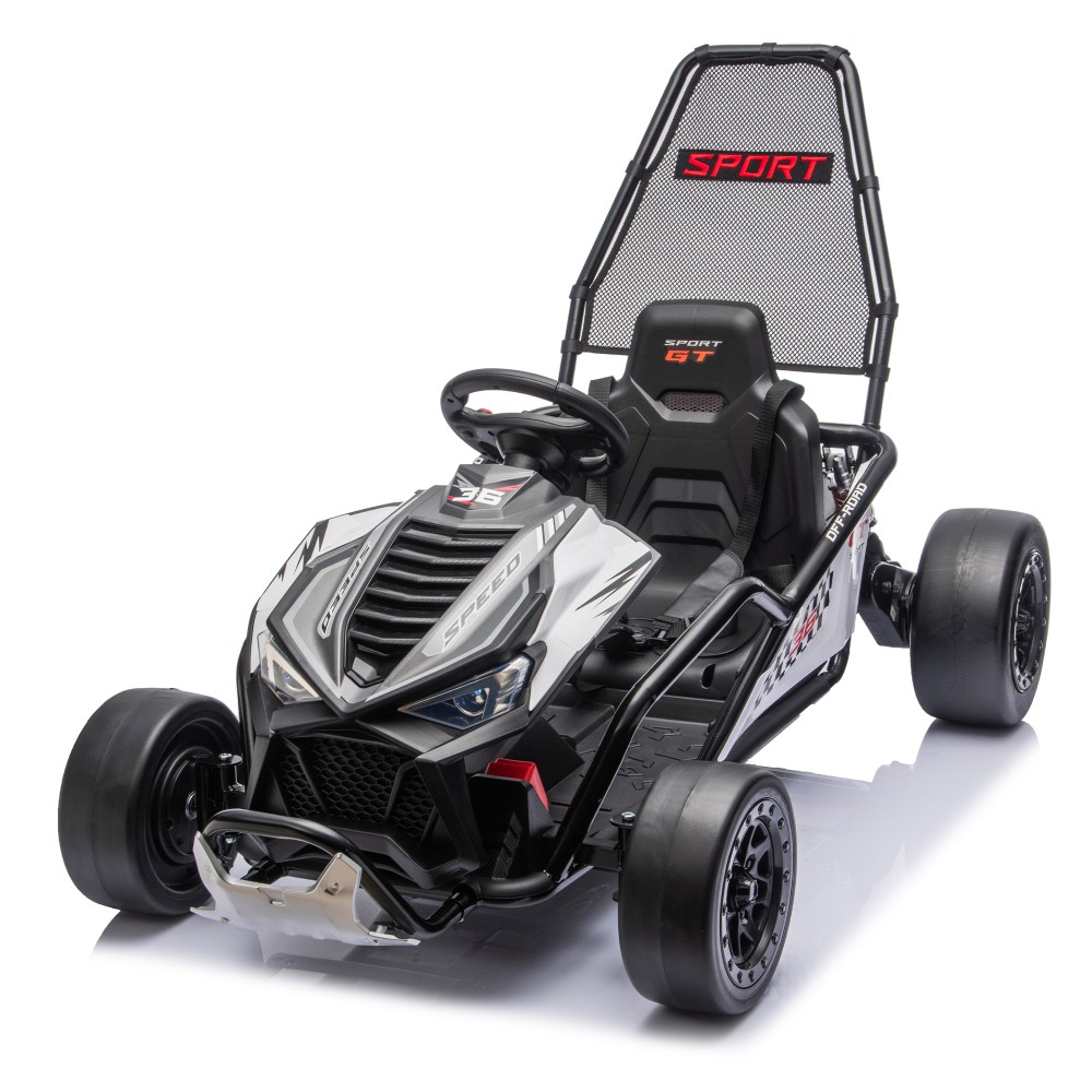24V Electric Kids Go Kart Ride on Car Drift Car Roll Cage Harness for Age 6-12