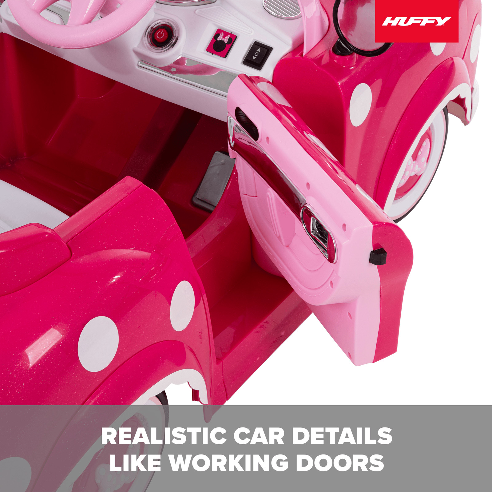 6V Disney Minnie Mouse Battery-Powered Ride-On Car Kids Ages 3+ – Pink One Unit