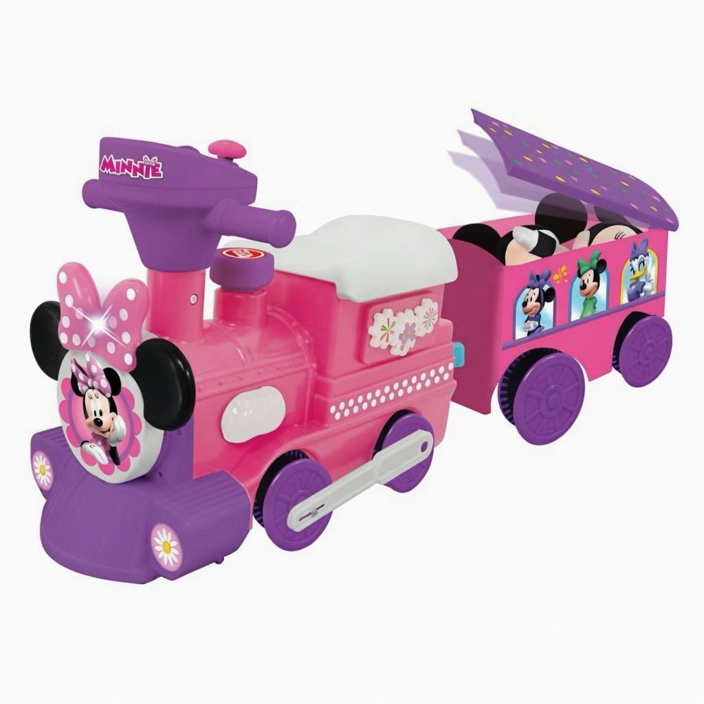 Kiddieland Disney Junior Minnie 2-in-1 Battery-Powered Choo-Choo Ride-On