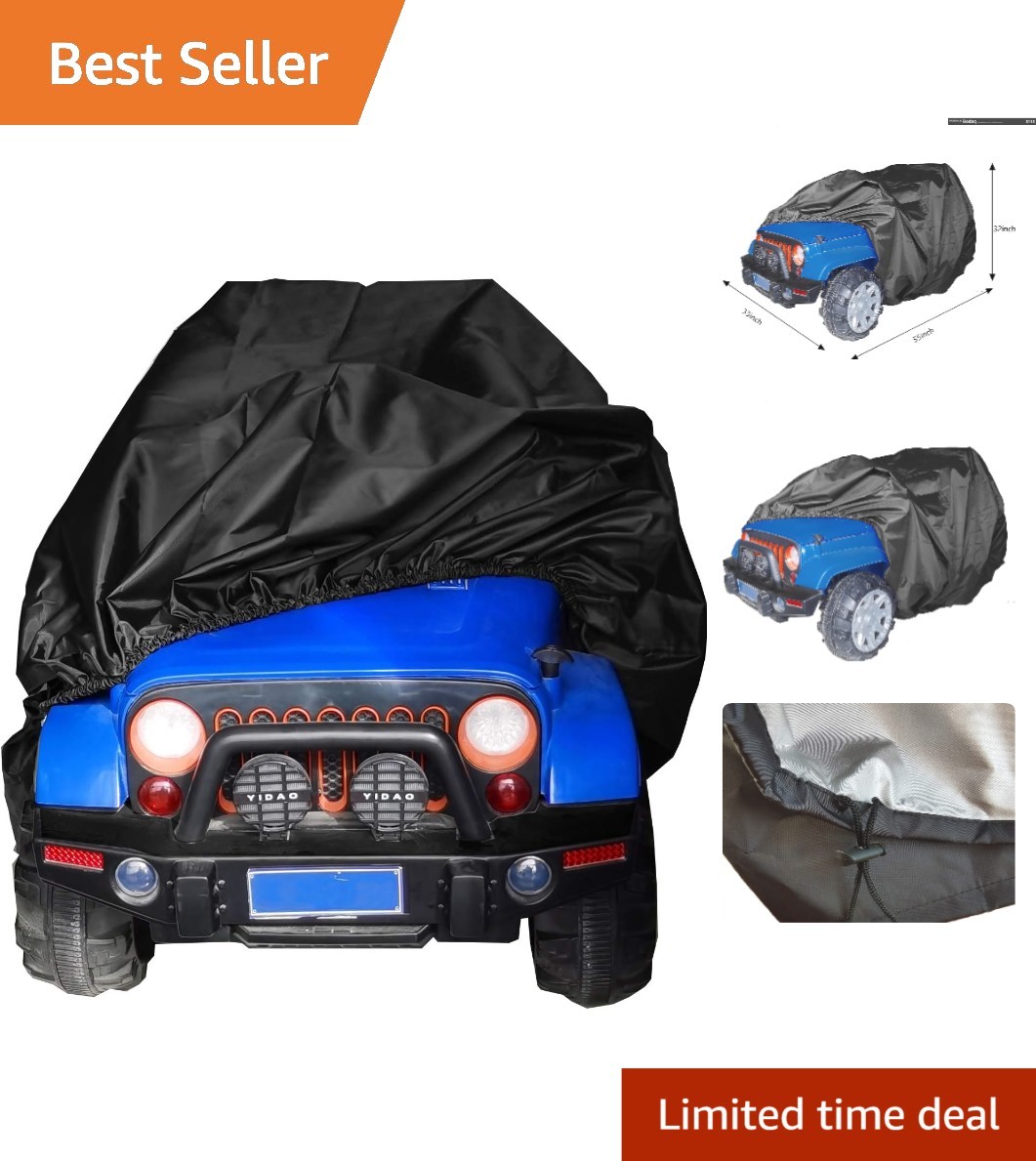 Portable Waterproof Kids Electric Vehicle Cover – 55x33x32 with Storage Bag