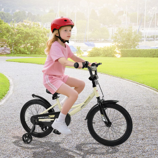 18 Inches Kids Bike Sport Bicycle with Removable Training Wheels – Size: 18 inch