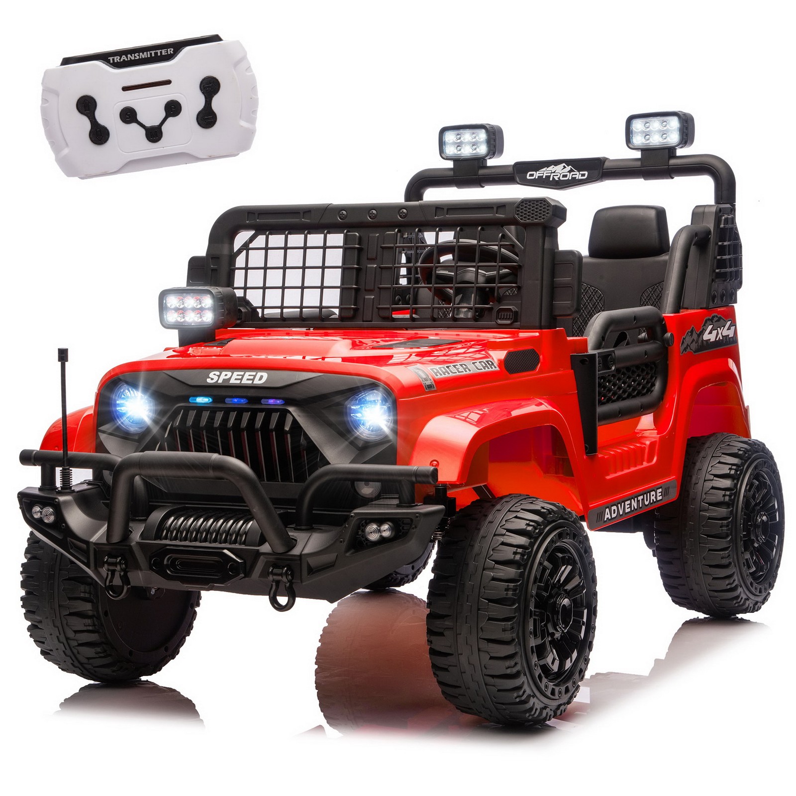 24V 2-Seater Off-Road Ride On Jeep Car Toy Parent Control LED Music Dual Motors