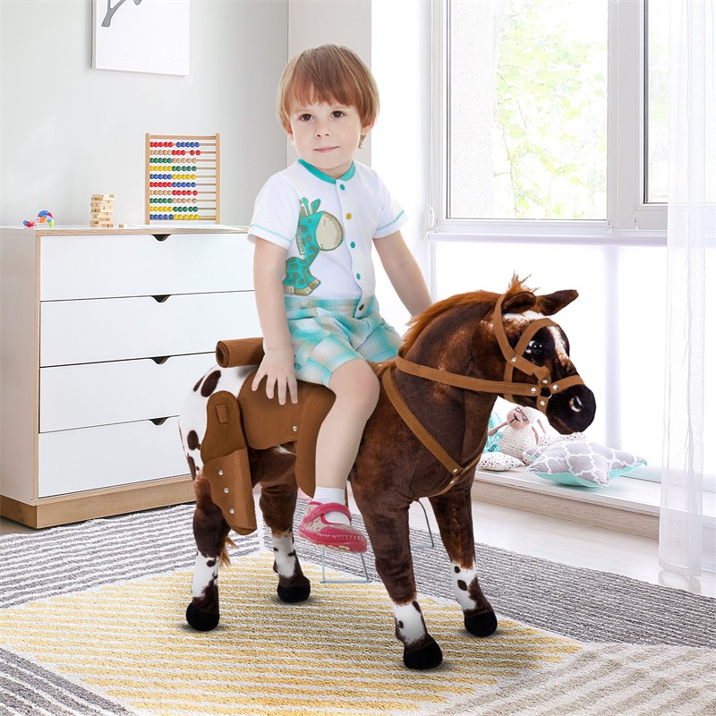 Ride On Horse for Toddlers 3-5 Animal Horse Kids Toy w/ Padding & Sound Making