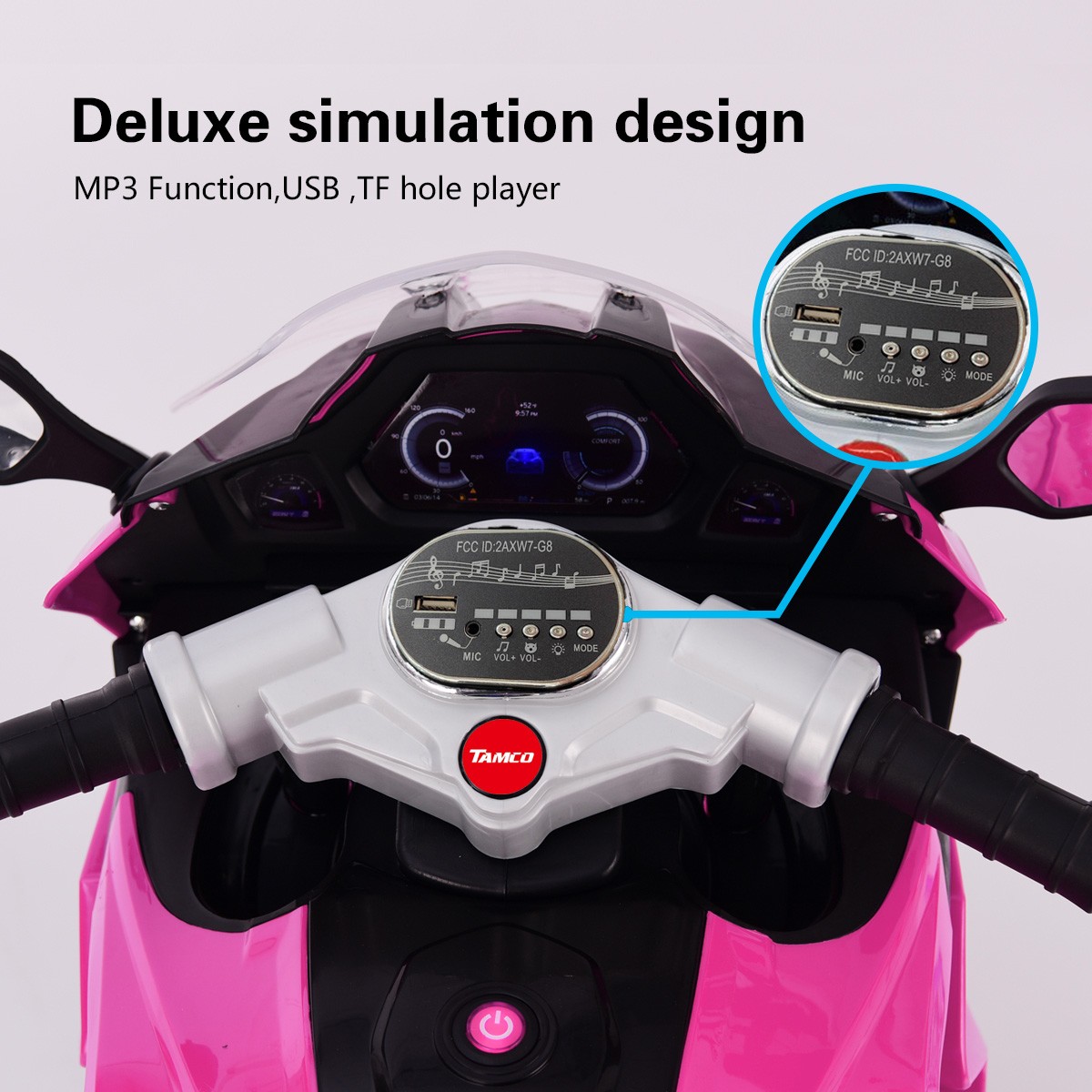 12V Kids Ride on Electric Motorcycle 3-Lighting Wheels Electric Toys w/ Music