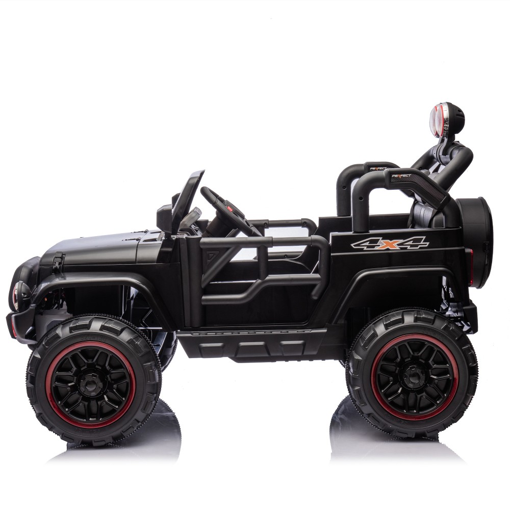 24V Kids Ride On Car Parental Control, Rear Suspension, Bluetooth USB Lights