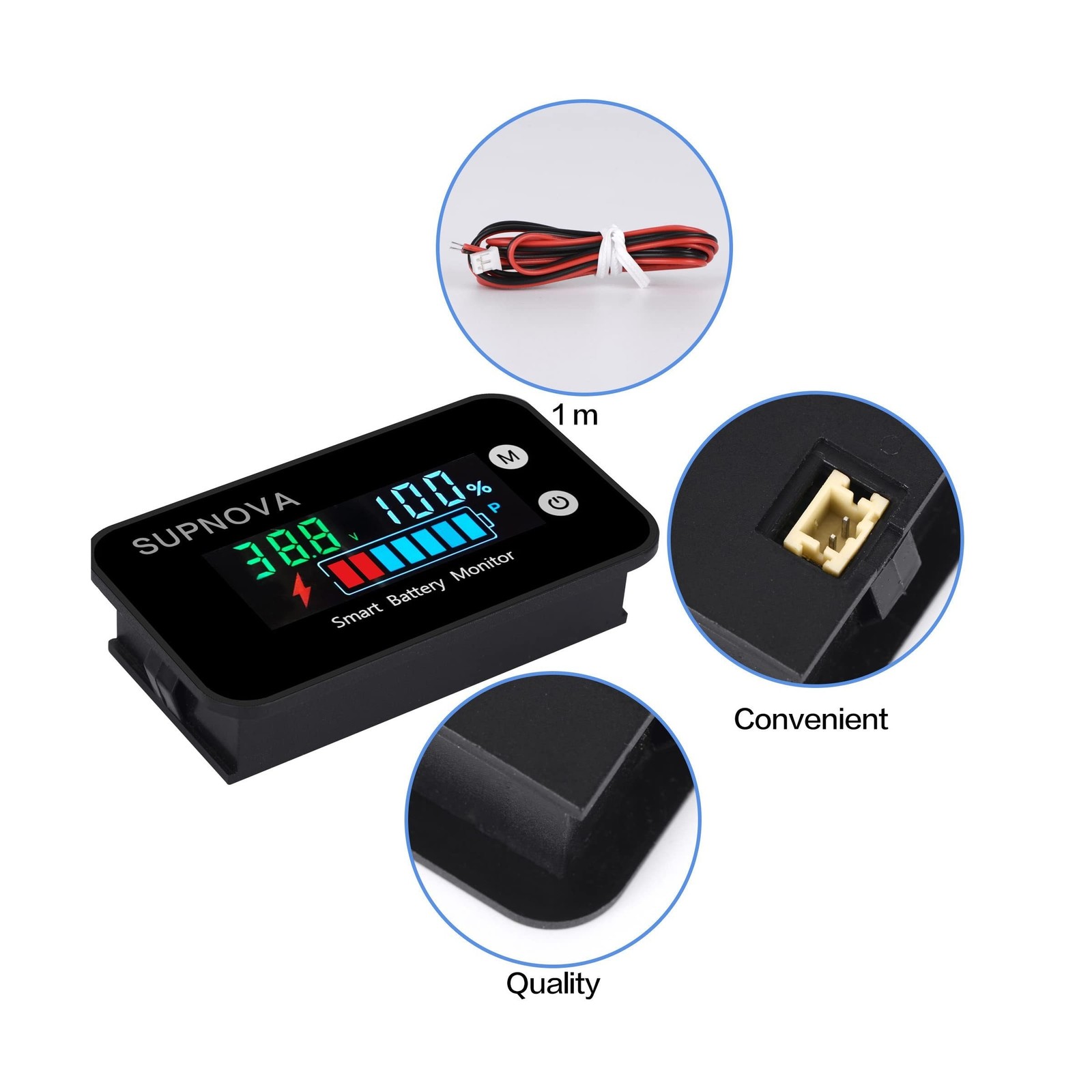 Battery Monitor12v 24v 36v 48v 60v 72v,SUPNOVA Car,Golf cart Battery Tester,D…
