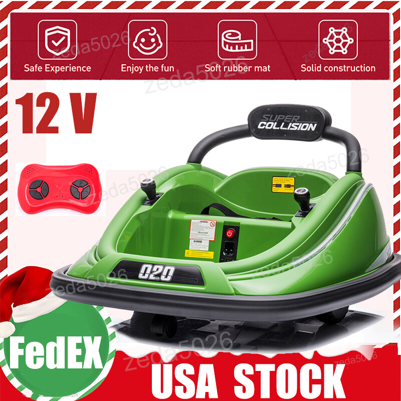 360° Spin 12V Kids Ride On Car Bumper Electric VehicleToy Parent Remote Control