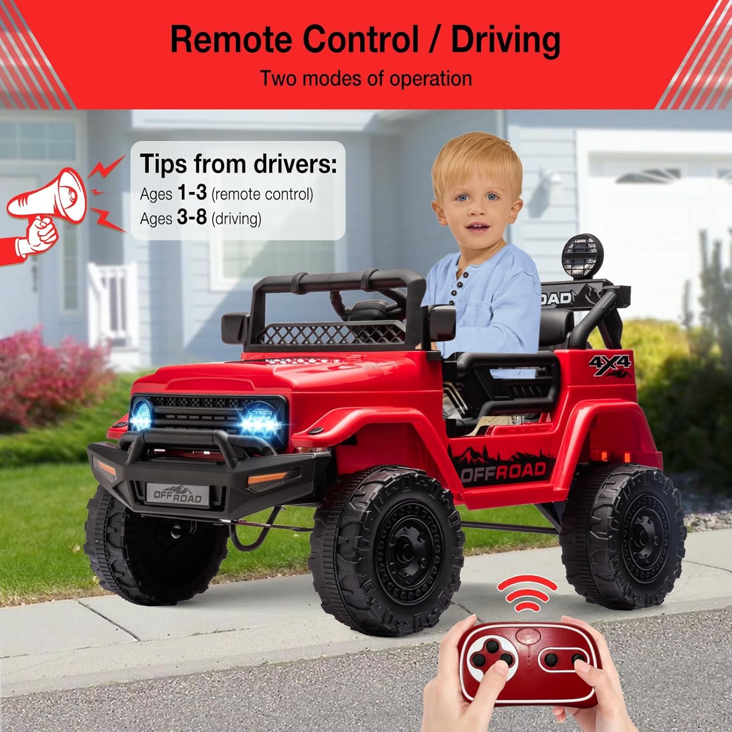 12V Kids Ride on Car Toy,3Rd Gear,Spring Suspension,Safety Brake and Bluetooth