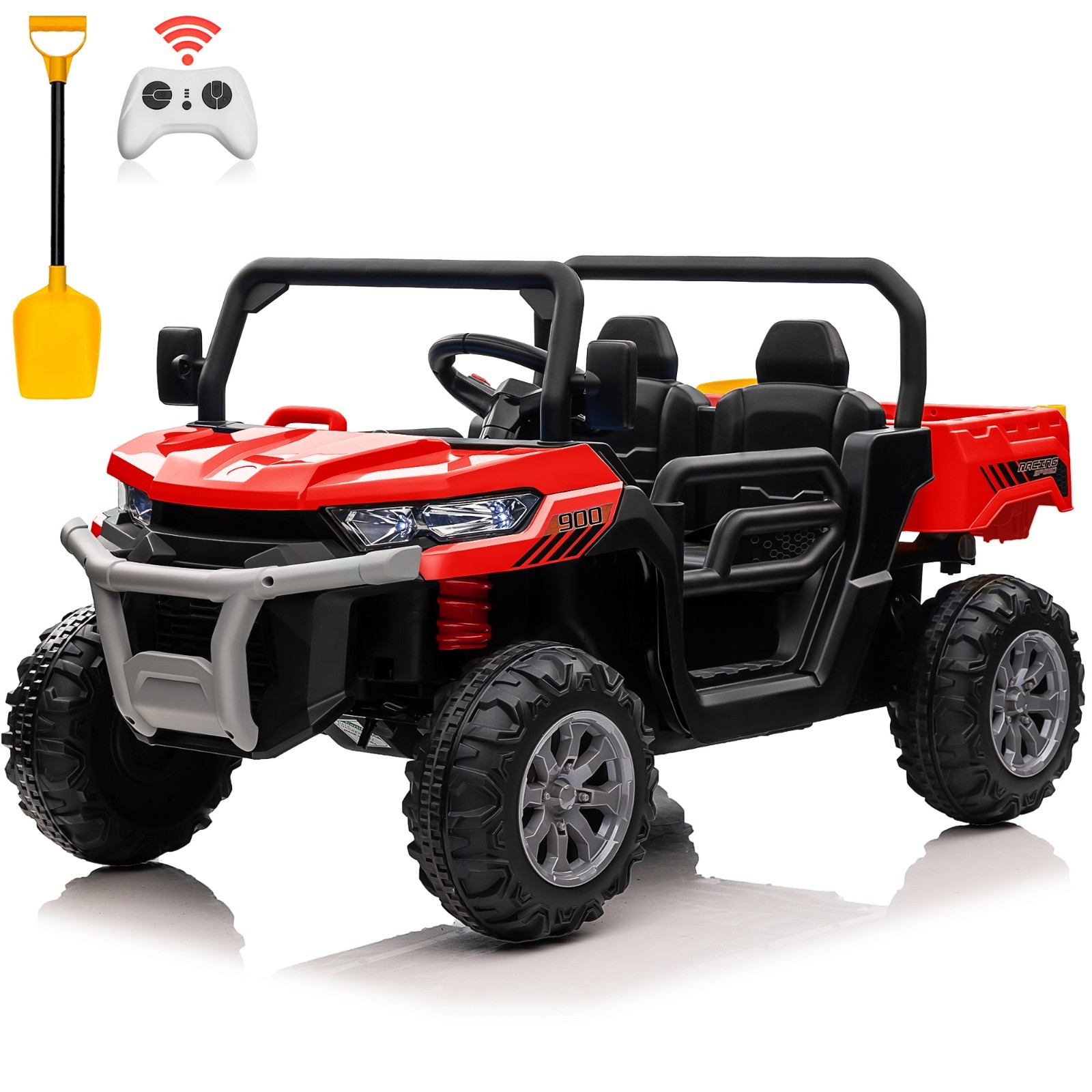 Ride-On Dump Truck with Remote Control 2-Seater Bluetooth LED Lights