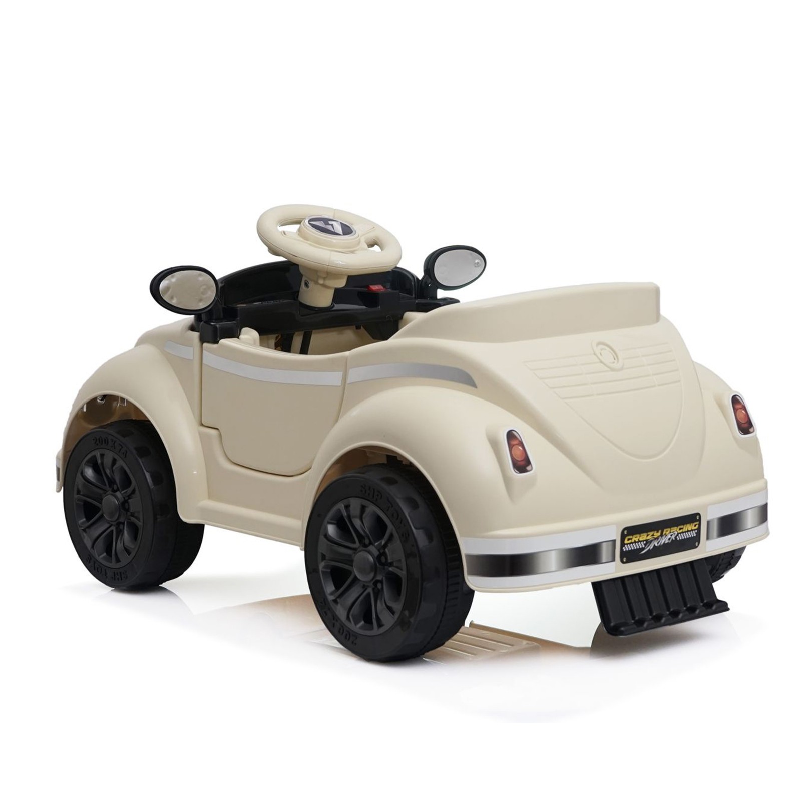12V Kids Ride On Car Wheel LED USB & Bluetooth Suitable for Kids Aged 2-4 Beige