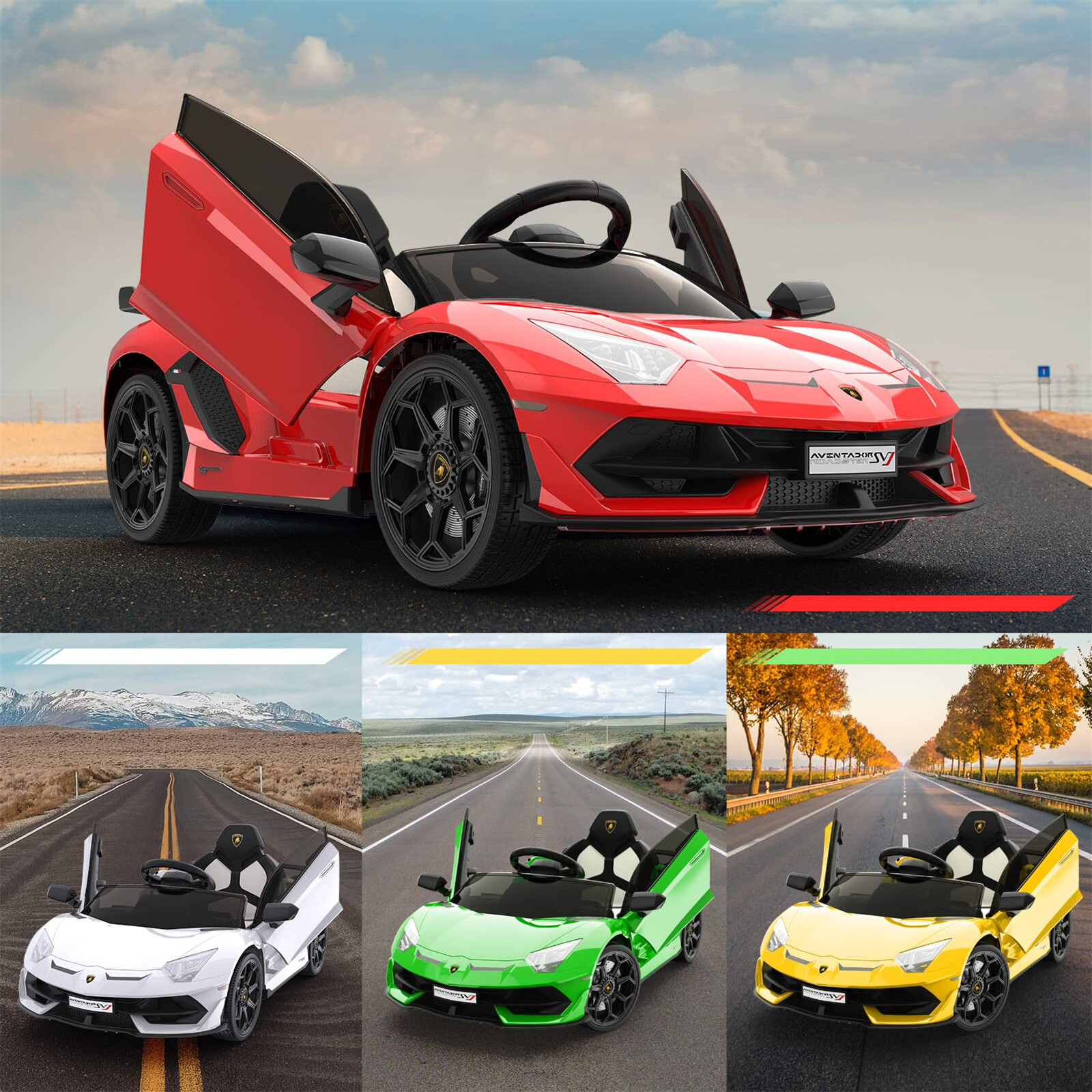 Ride on Car for Kids 12V Battery Powered Sports Car with Control 2 Speeds lights