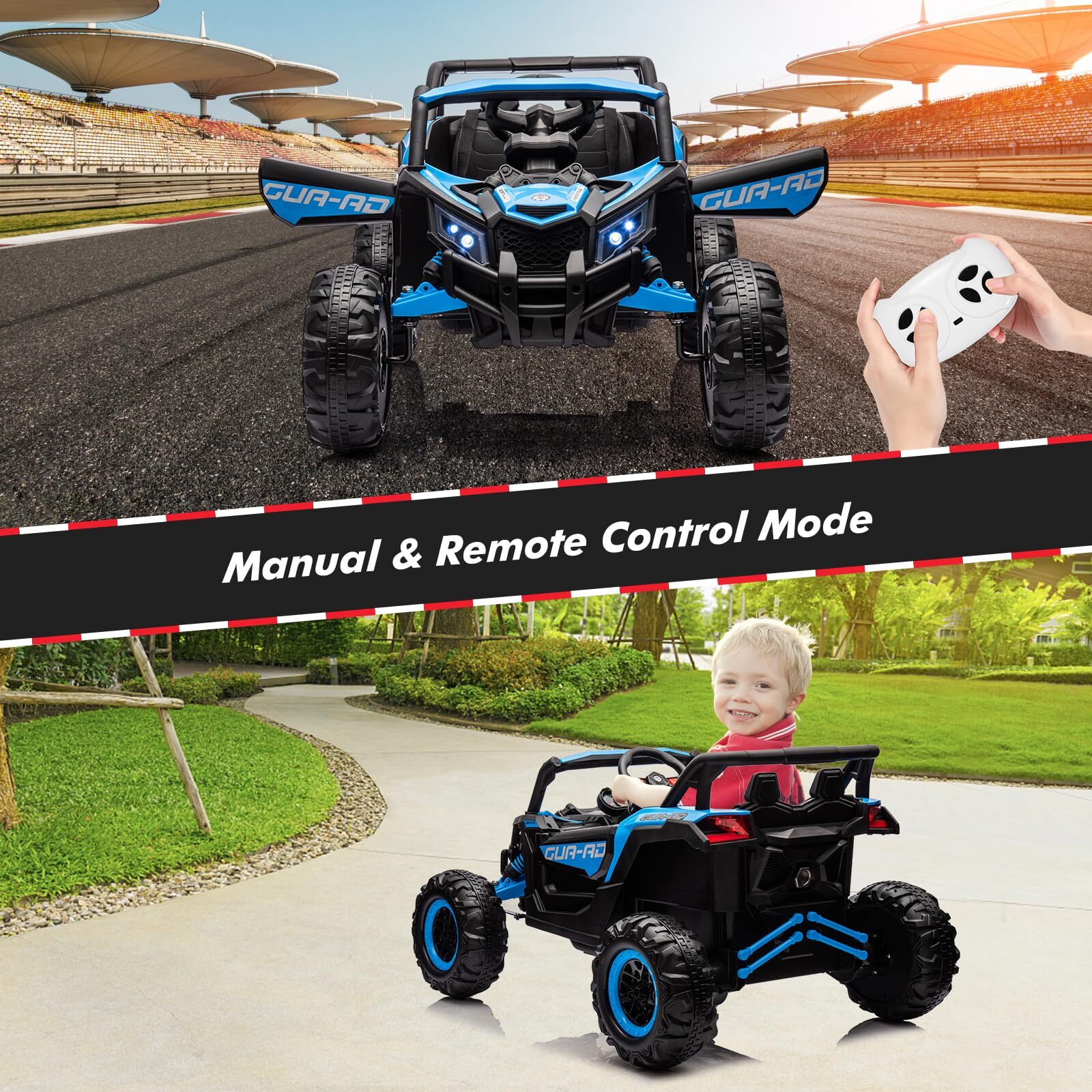 Ride on UTV Car 200W Motor Spring Suspension Music LED Lights W/Remote Control