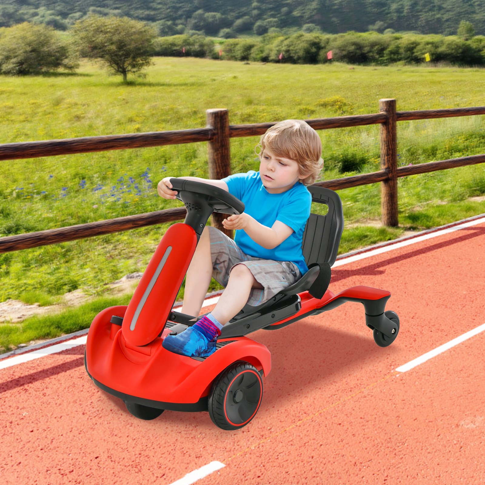 6V Kids Ride On Dri’ Car Electric Dri’ing Go Kart for Kids w/ 360° Spin