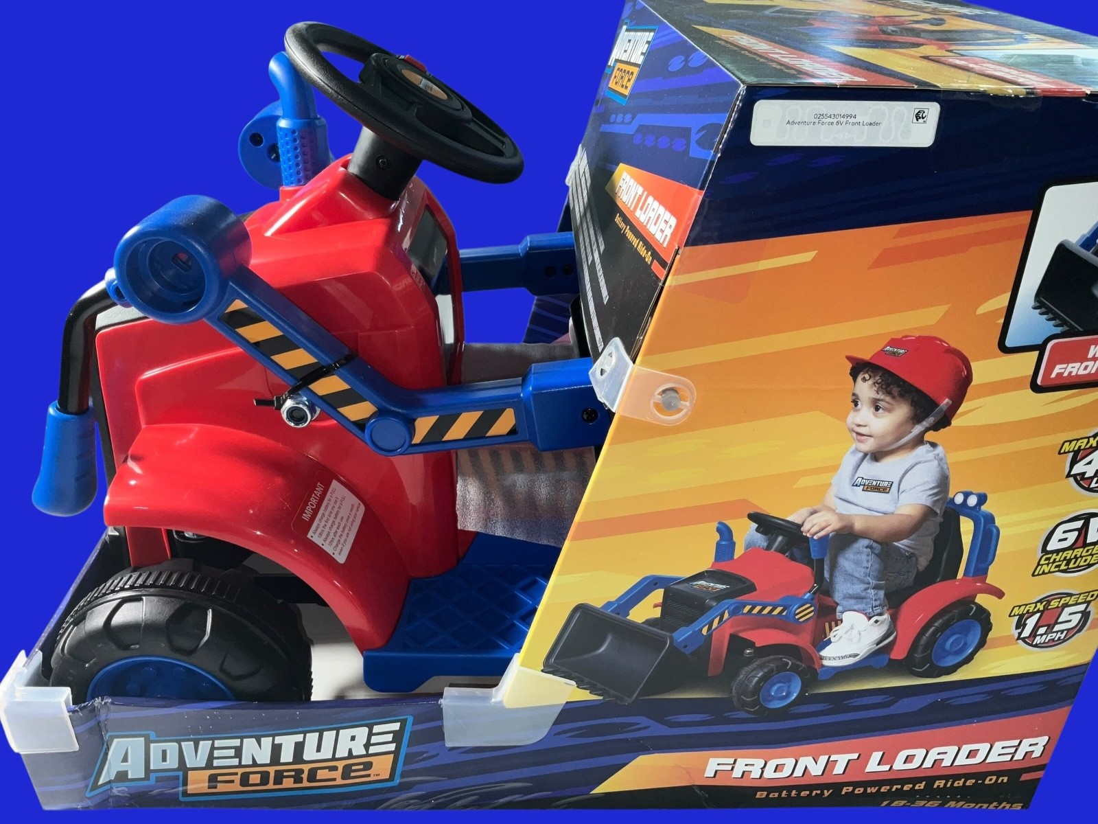 Adventure Force 6V Front Loader Ride On Truck w Hard Hat New