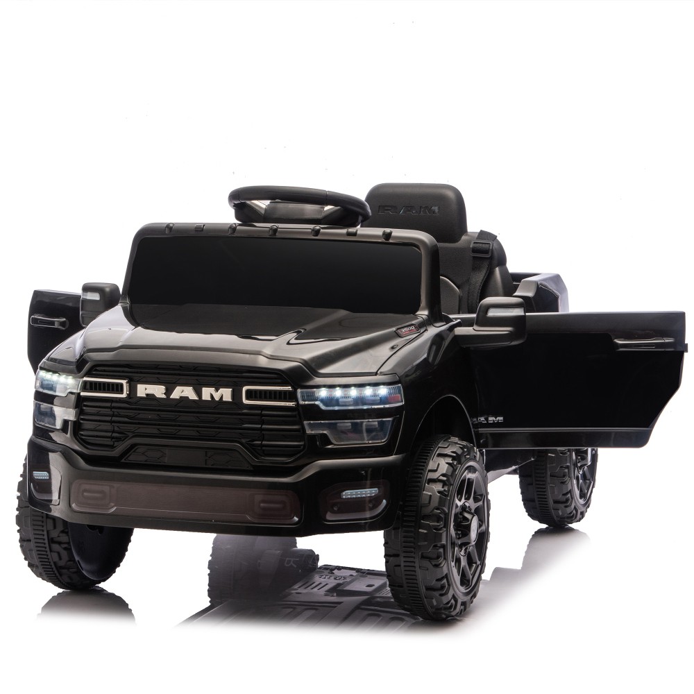 Licensed Dodge RAM 12V Ride On Truck w/ Remote Bluetooth Music for Kids Ages 3-6