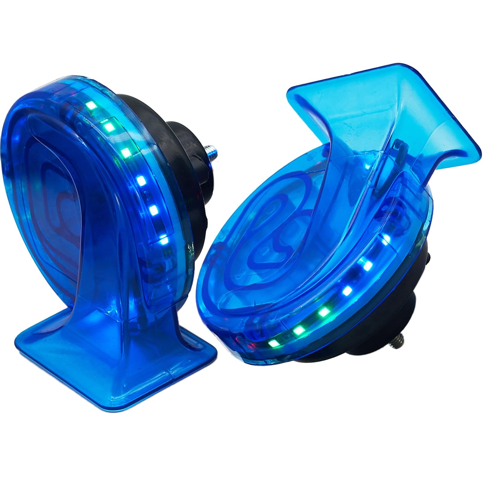 LED Horn 12V Loud Waterproof Transparency Color Light Dual Tone Horn Universa…
