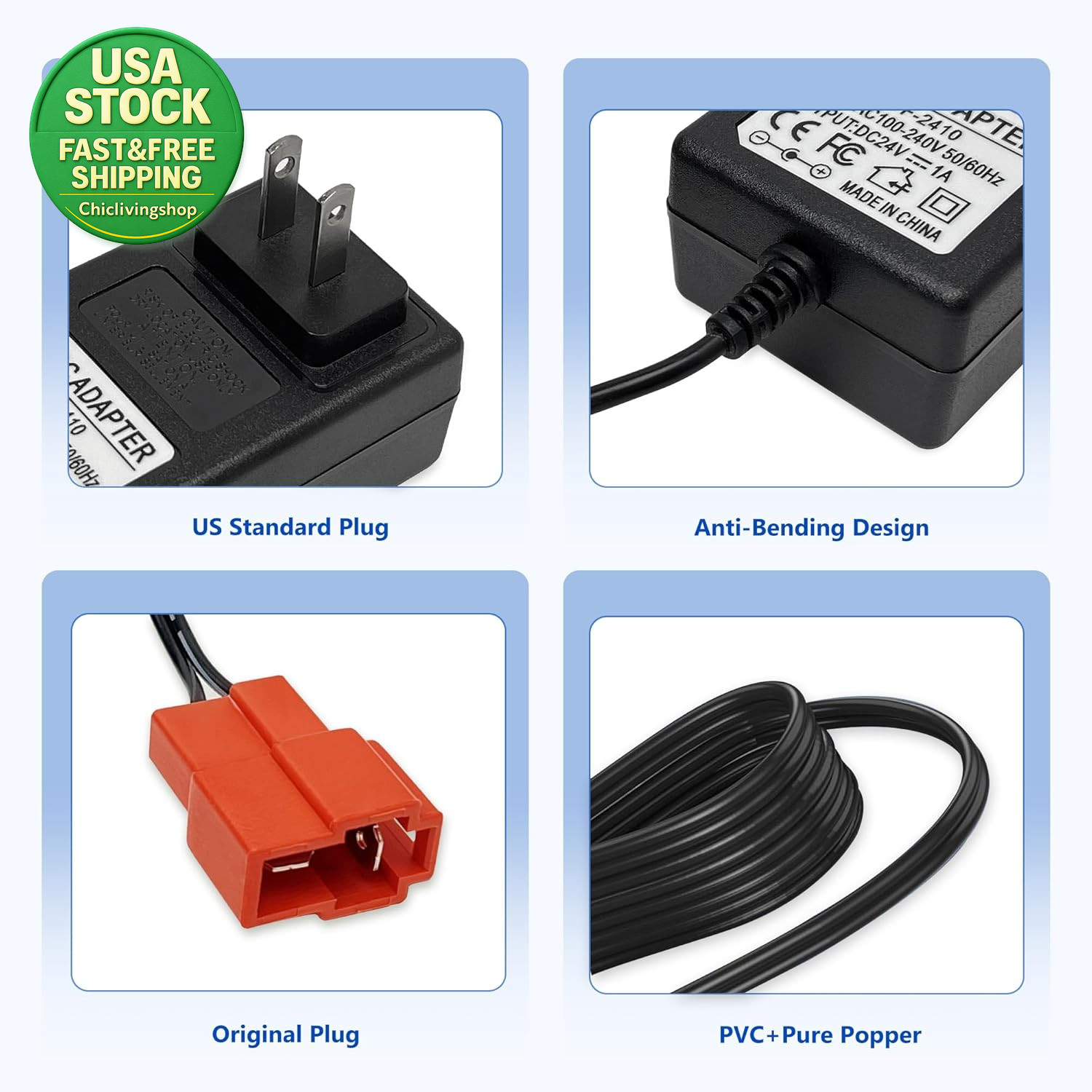 24V Battery Charger for Ride on Toys Compatible with Huffy Torex UTV 4X4