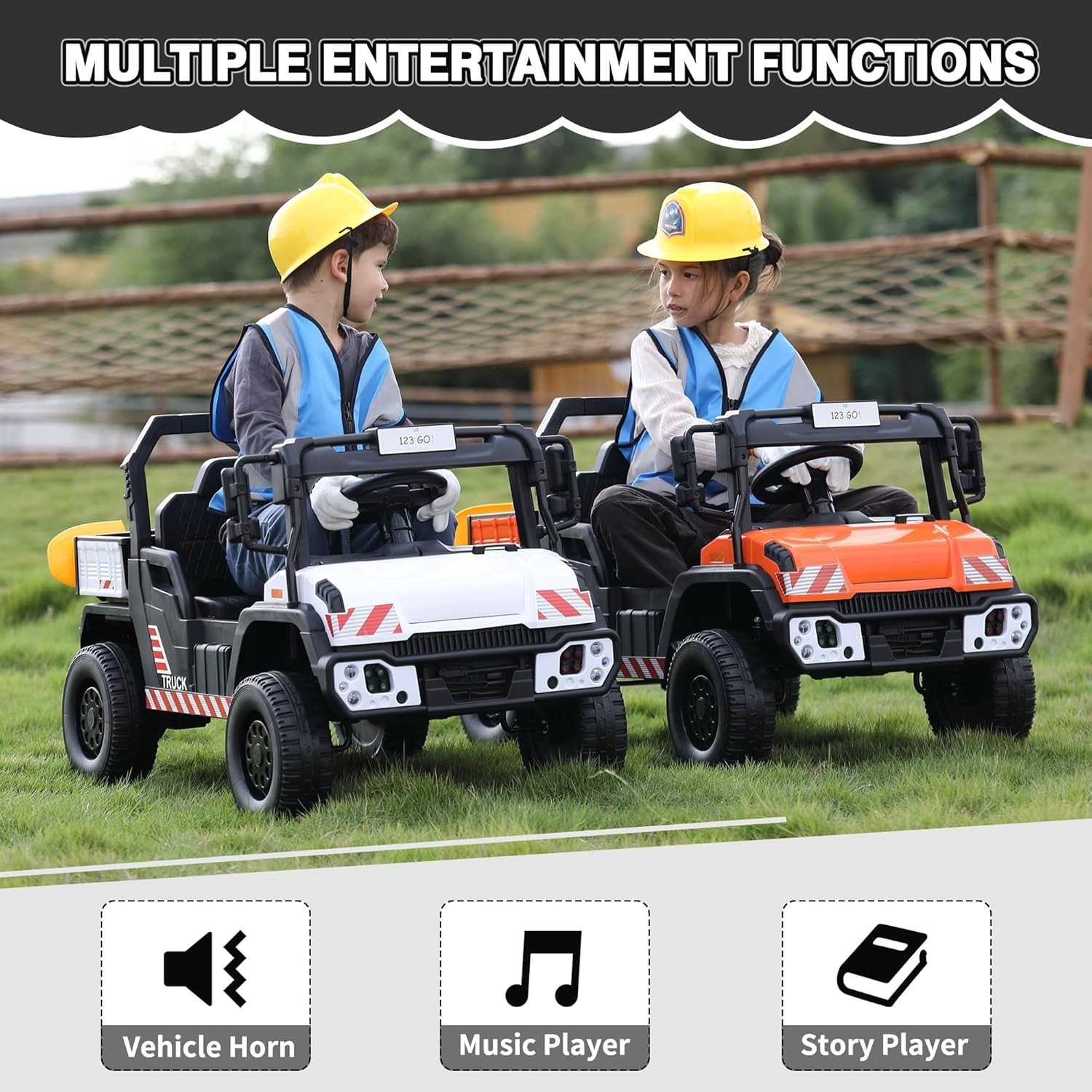 TOBBI Ride on Kids Car Dump Truck with Remote Control for Kids 3-8 Years, Yellow