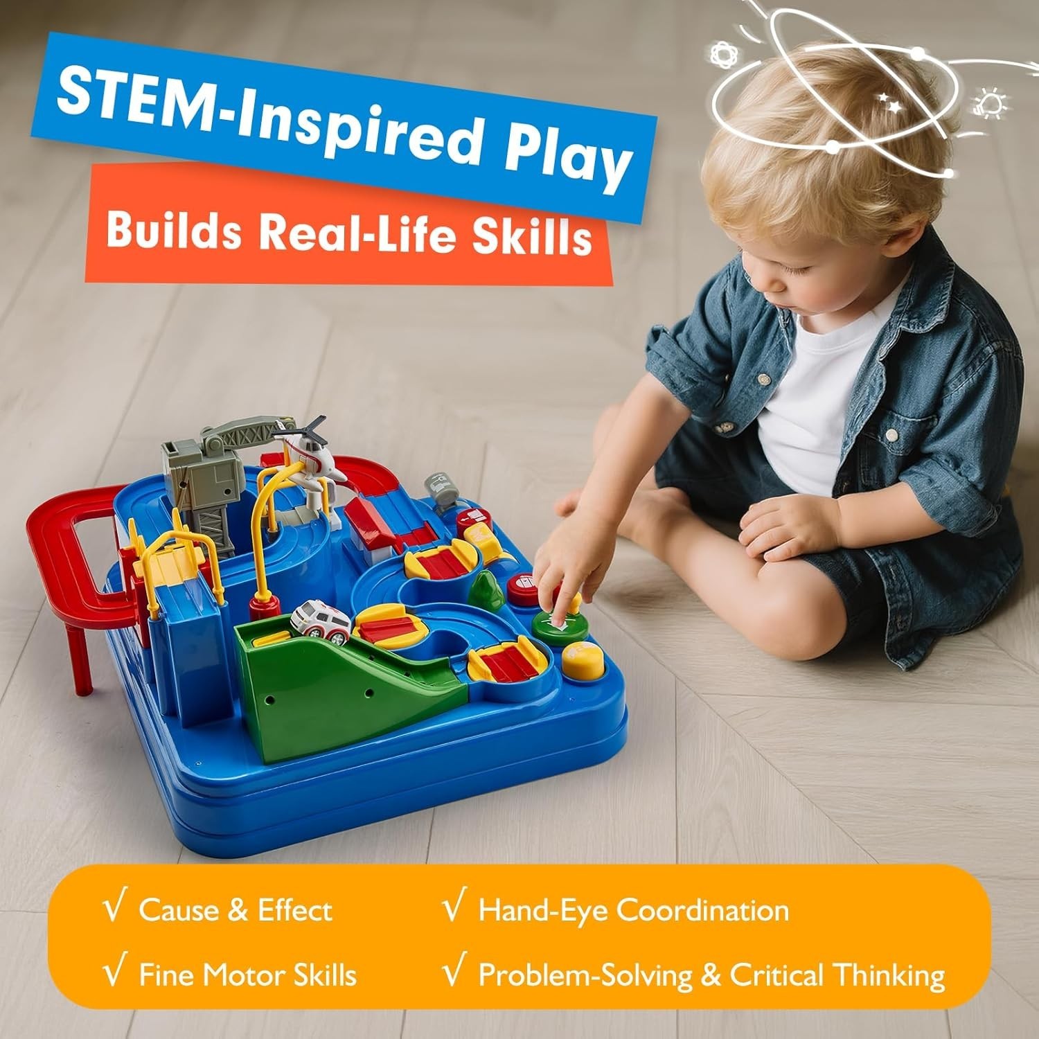 Toys for 3 Year Old Boys – Large Car Race Track for Toddlers 3-5, City Rescue To