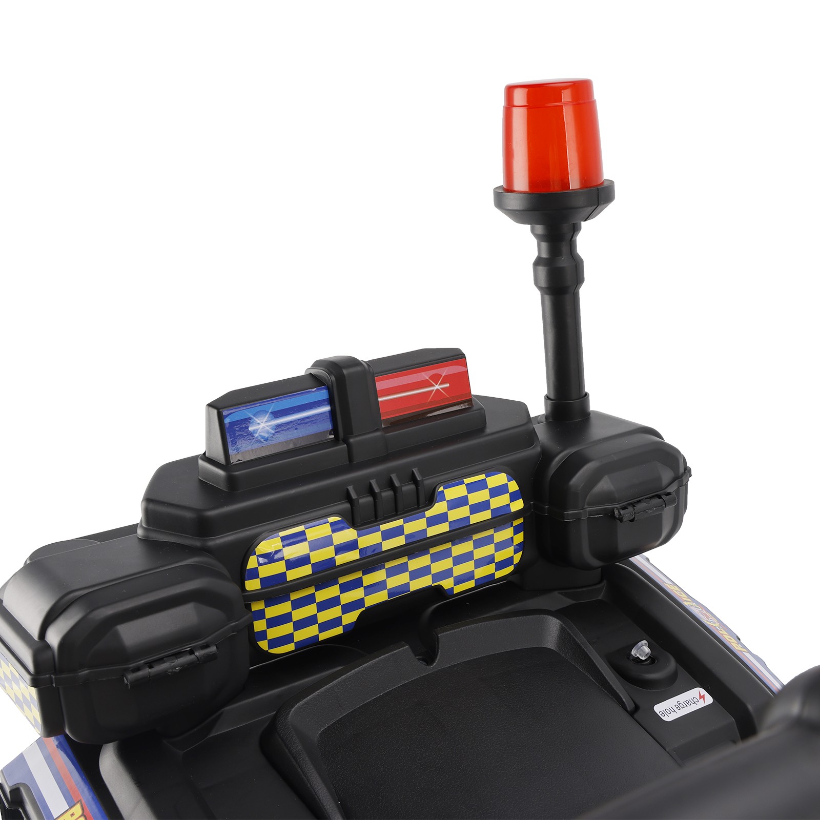 Dual Electric 6V Ride On Atv Police Car For Kid Toy Off-Road 4 Wheeler Car