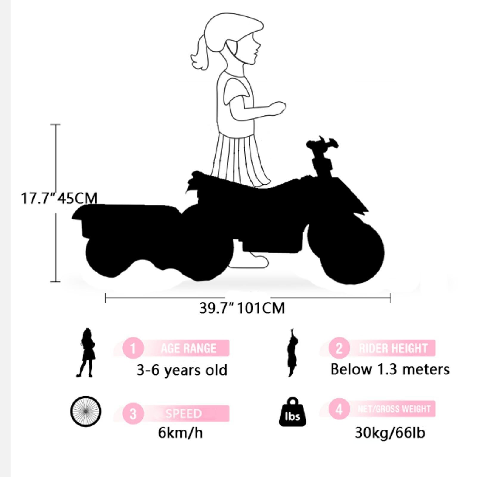 6V Battery Powered Kids Electric Vehicle, Kids Ride on ATV, 4 Wheeler Quad