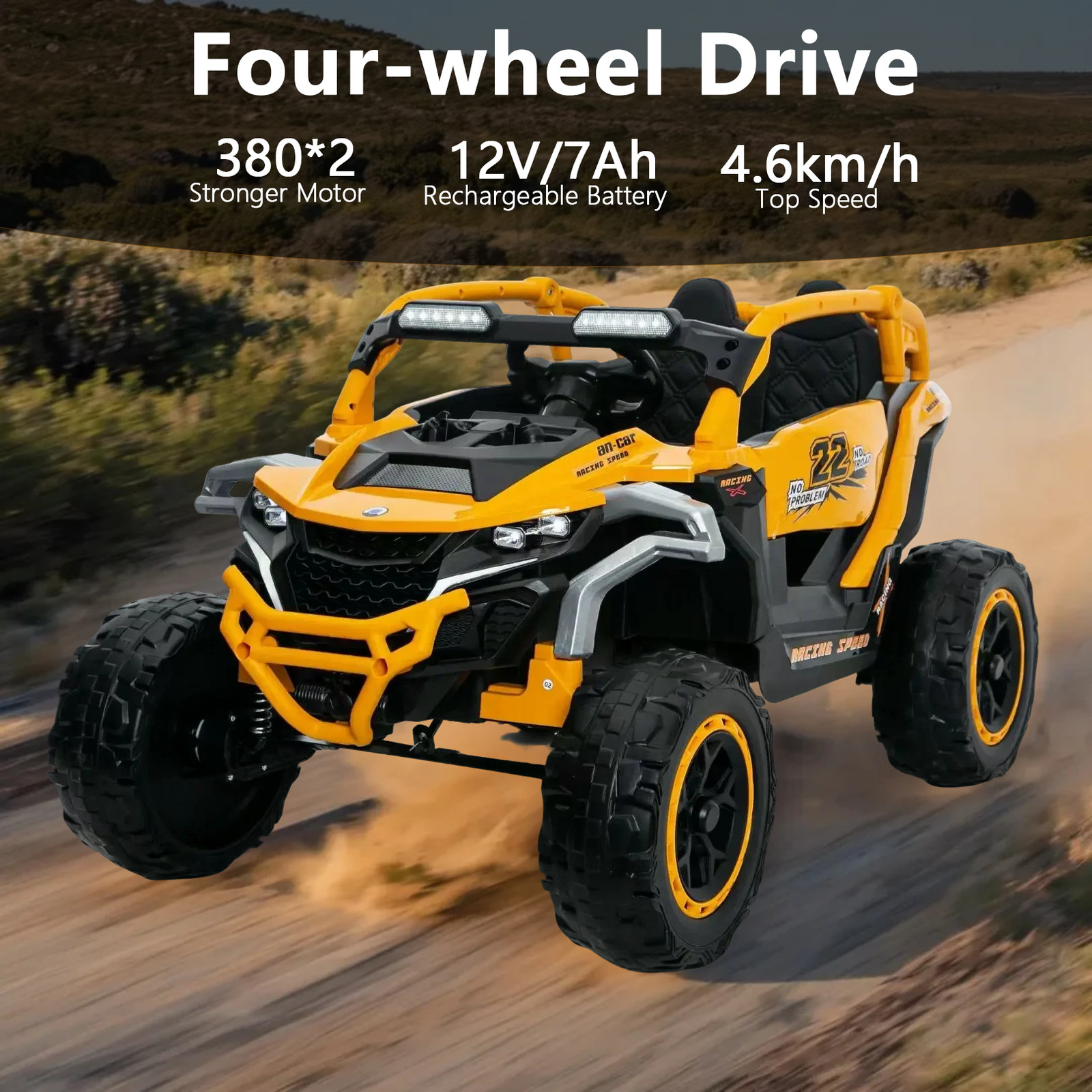 12V Kids Ride on Truck Car Electric UTV Vehicles with Remote Control Flashlights