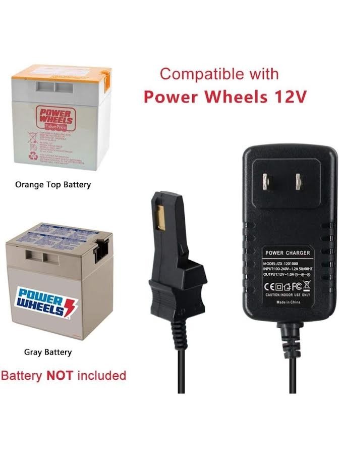 12-Volt Charger for Power Wheels Gray Battery and Orange Top Battery *NEW*