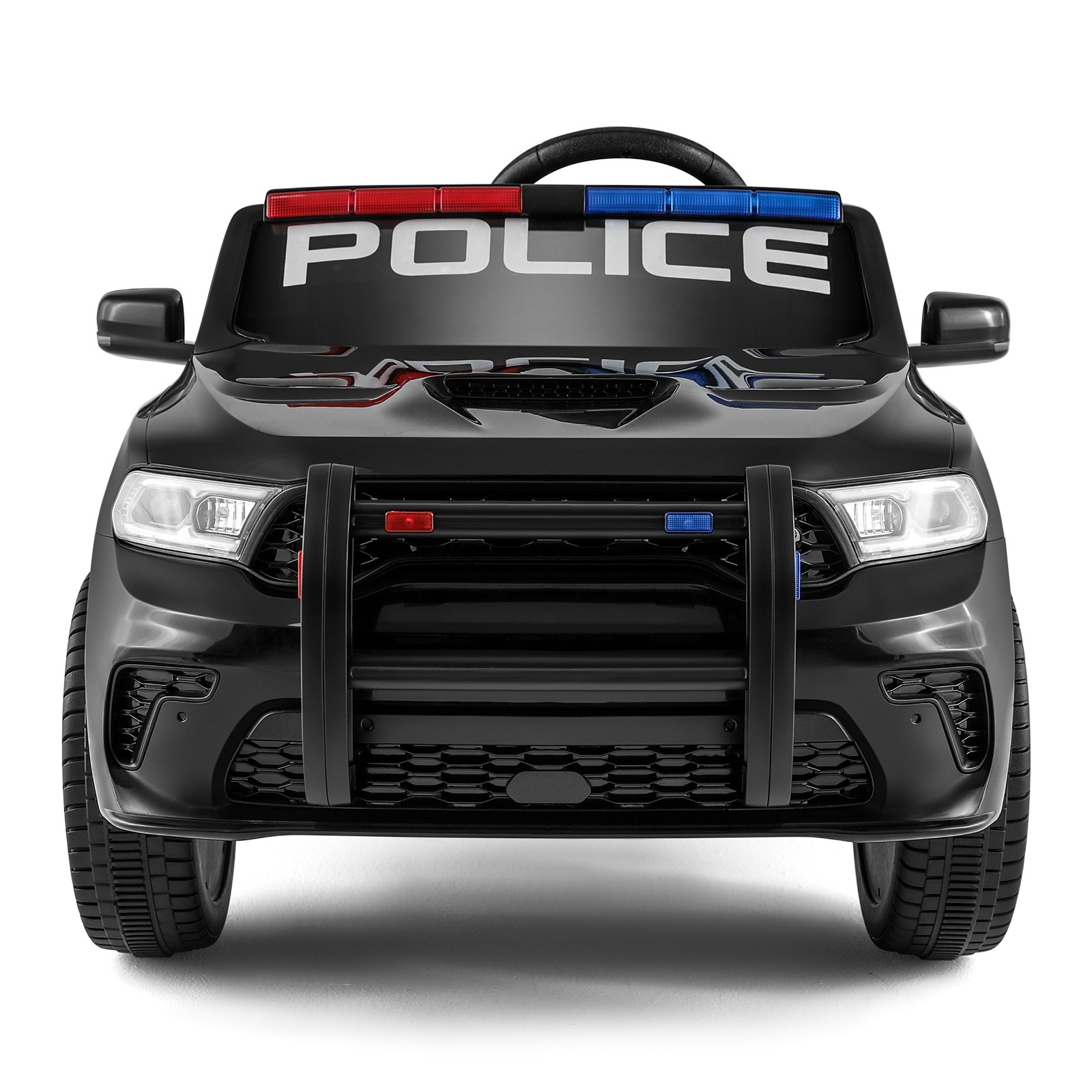 12V Battery Kids Ride On Police Car Dodge Durango SUV Music,LED,Bluetooth,Remote