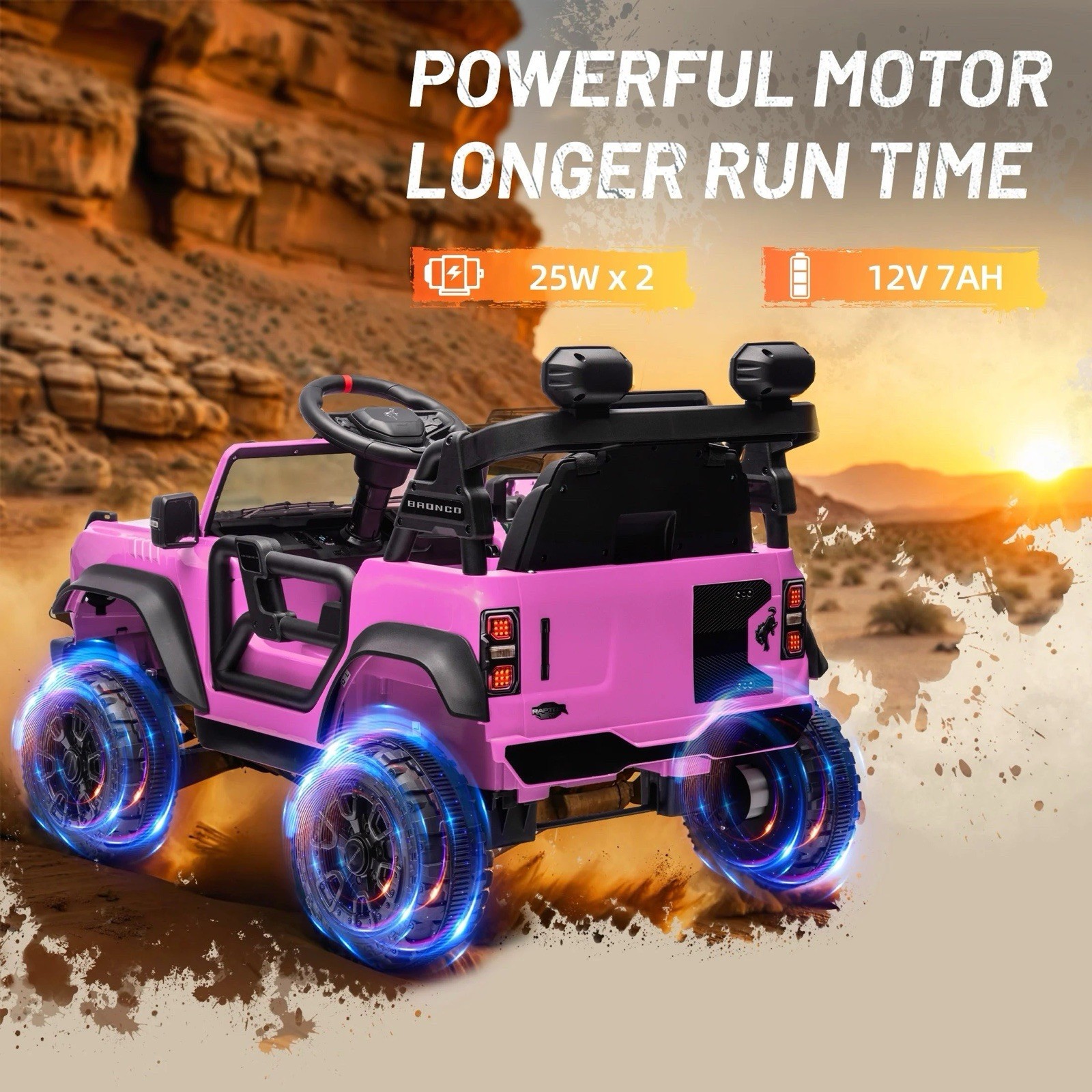 Ford Bronco Raptor 12V Powered Ride on Truck Toys, Kids Electric Car
