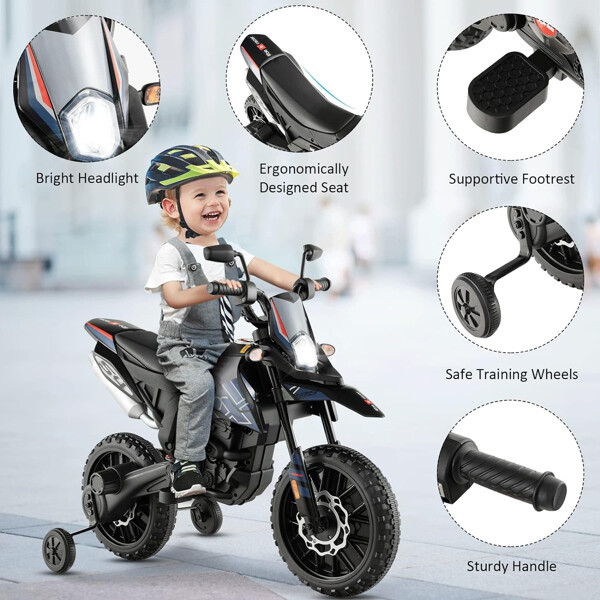 Kids Dirt Bike 12V Electric Off Road Motorcycle Training Wheel Music Toy Xmas US