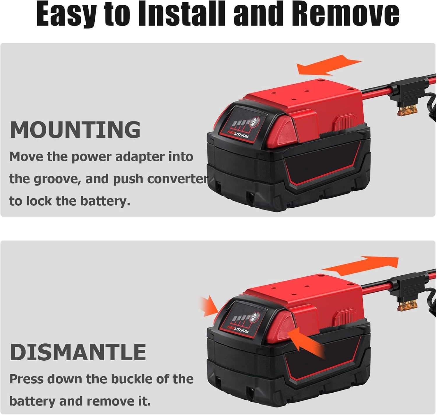 Power Wheels Adapter for Milwaukee 18V Battery Peg Perego Ride On Upgrade Kit