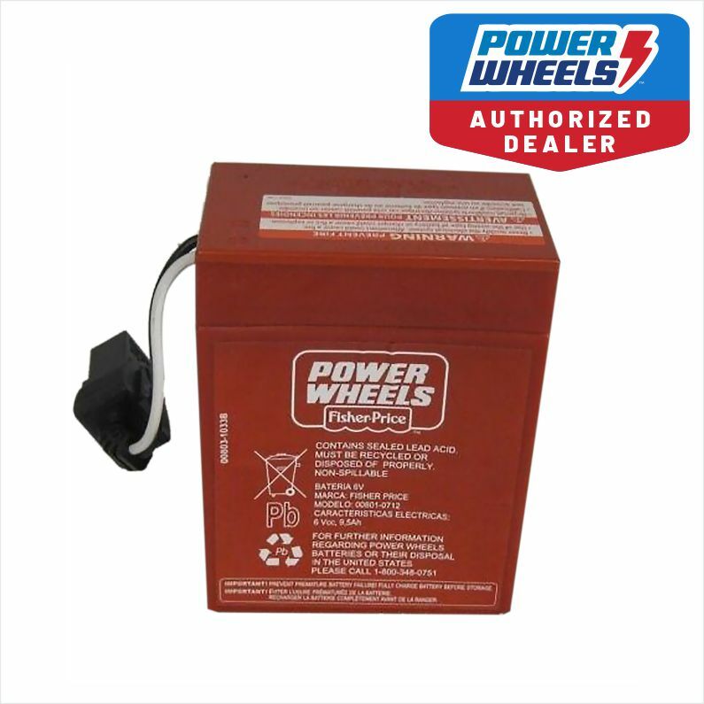 Power Wheels 00801-0712 6 volt RED BATTERY Genuine 1 year warranty NEW