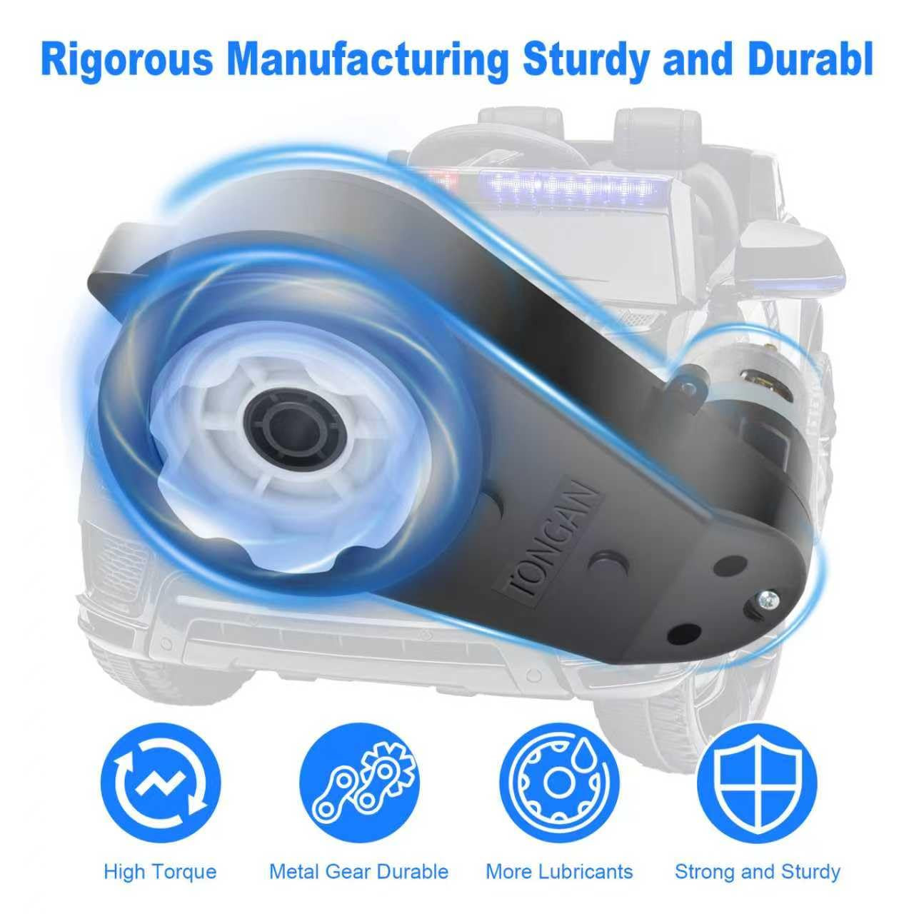 24V Powered Wheels Motor Upgrade RS555 High Speed 40000RPM Motor with Gearbox 2P