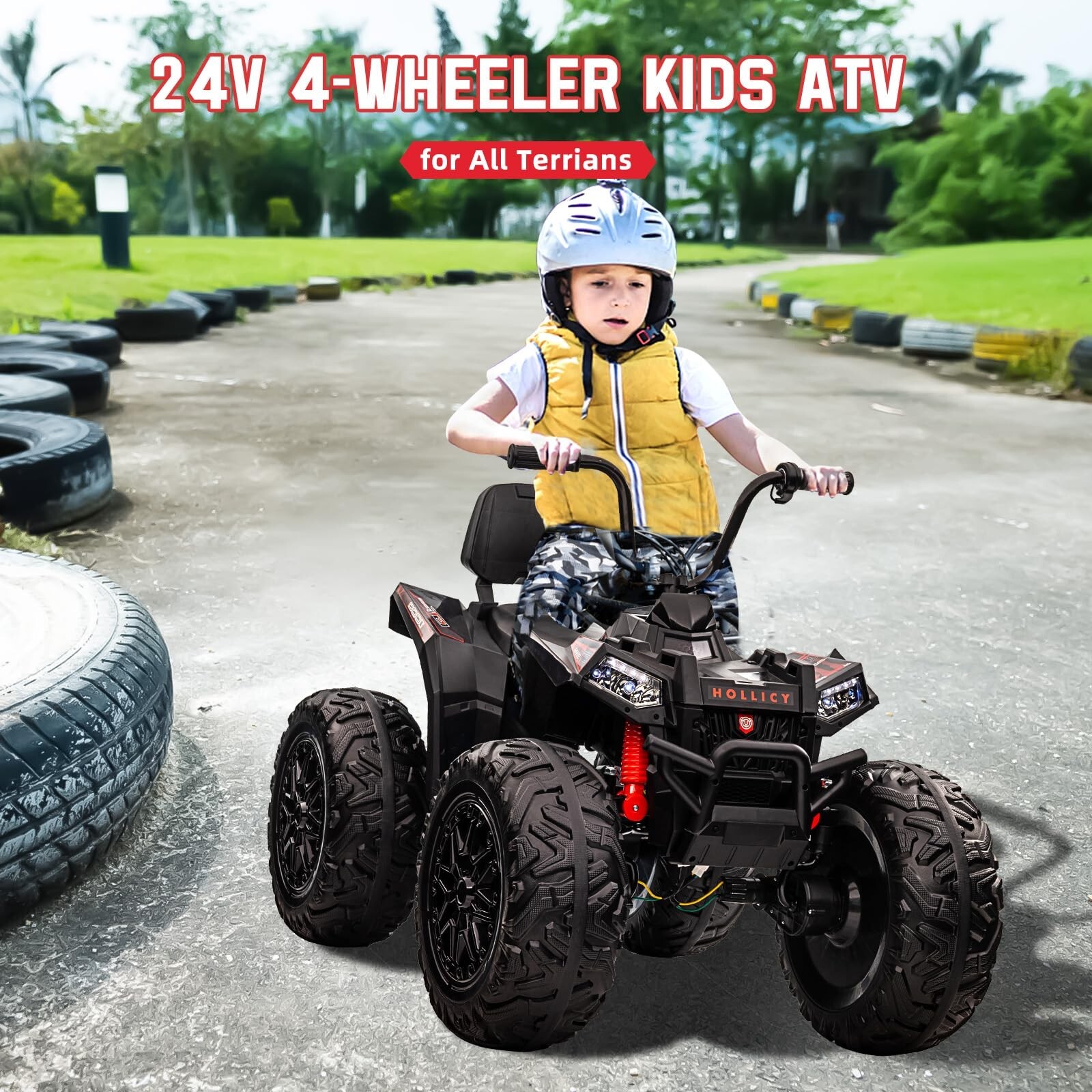 24V Ride on ATV Car Electric Fun Toys 4WD Off-Road Vehicle 4 Wheeler Quad Toy