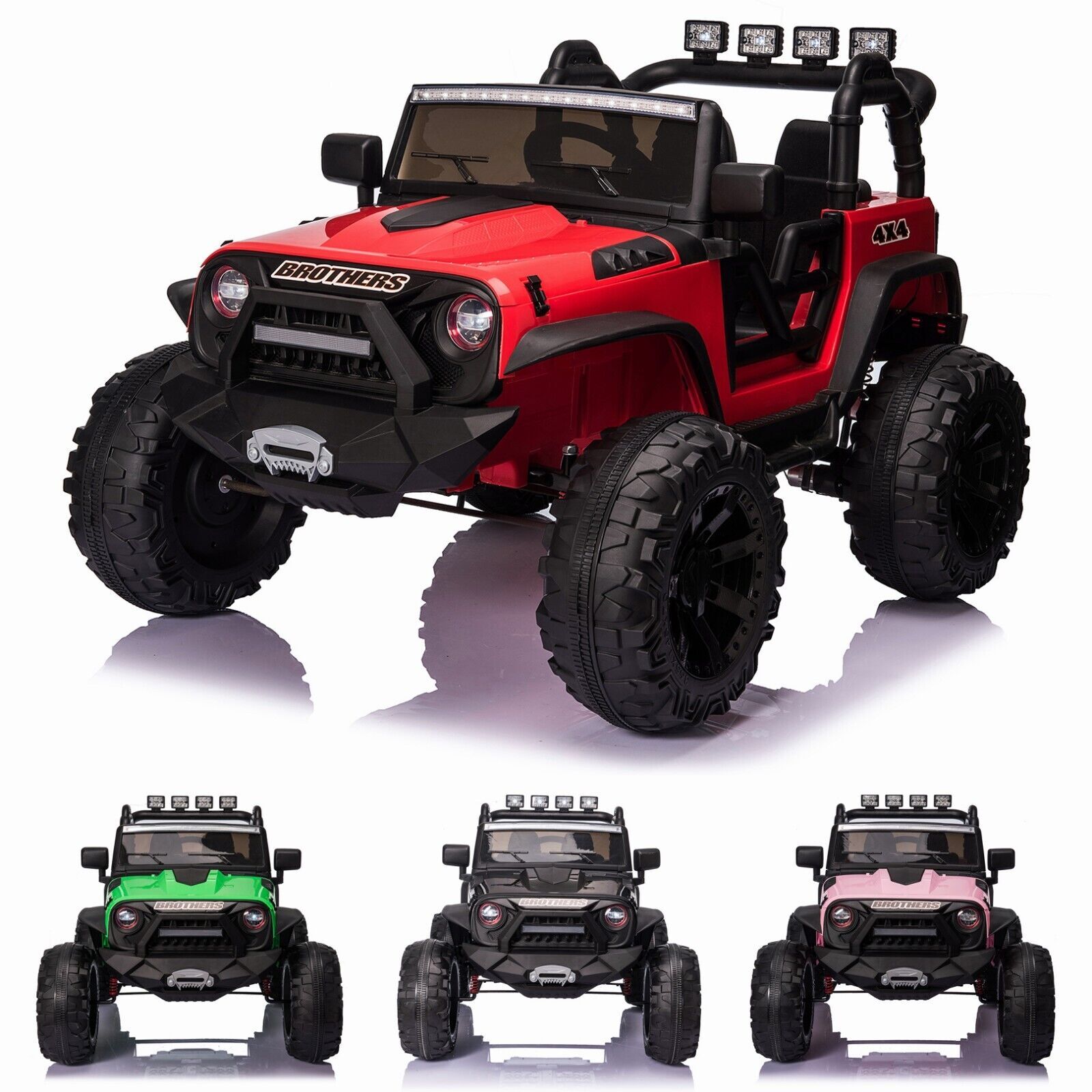 24V Kids Car Toy Ride on Truck Power Wheels w/Remote 2.4G Bluetooth LED Lights-