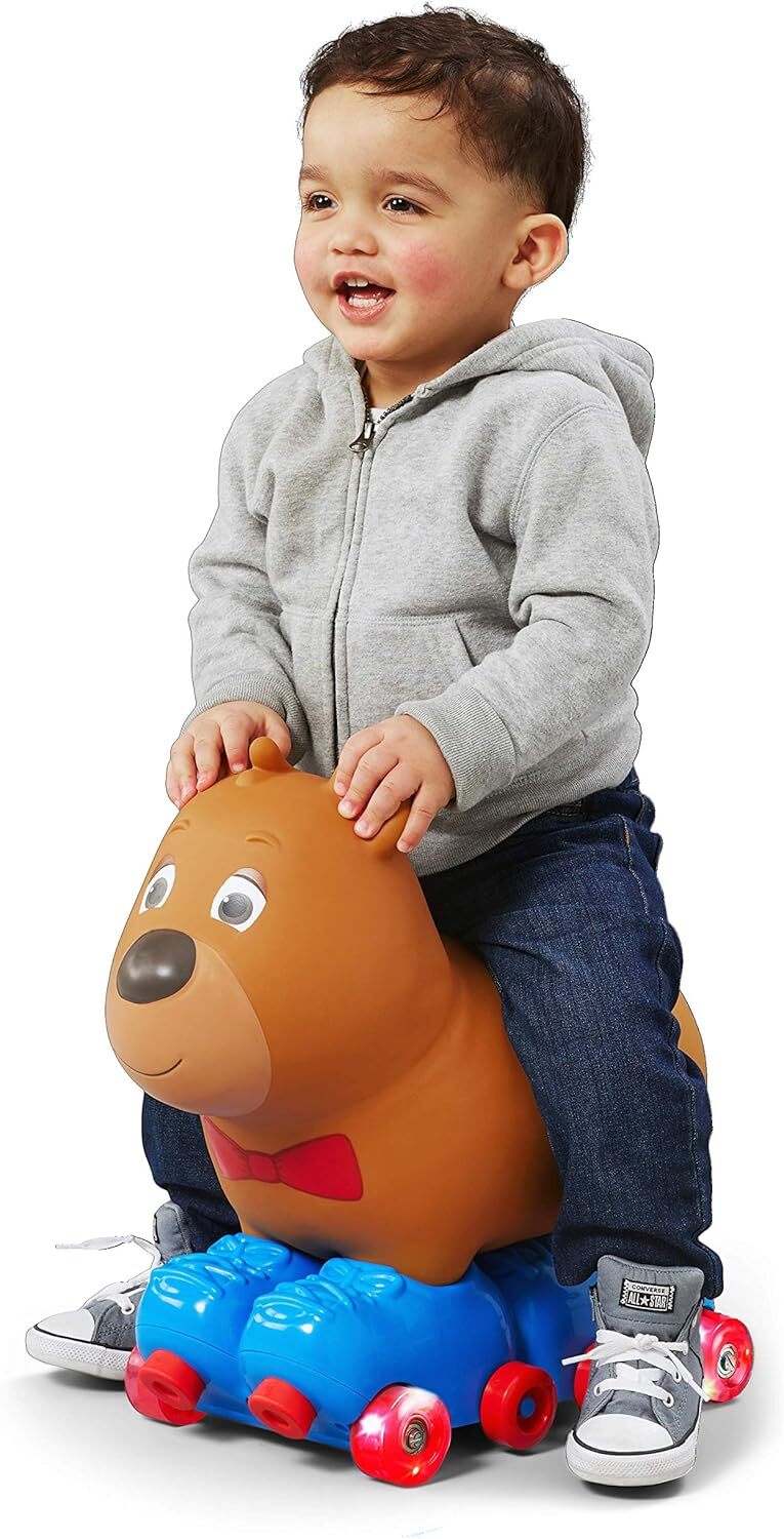 Silly Skaters Bear Toddler Foot to Floor Ride on Toy, Kids 1-3 Years Old, Soft a